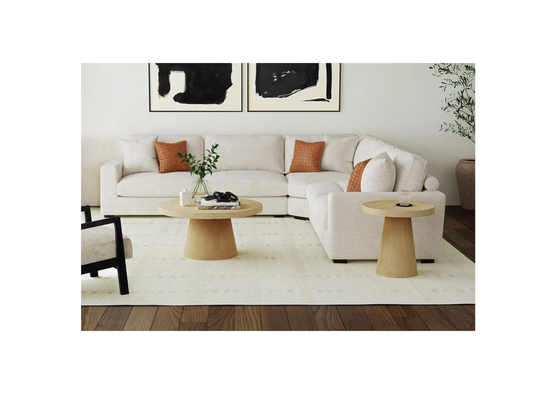 Portland Round Coffee Table In Natural image 1