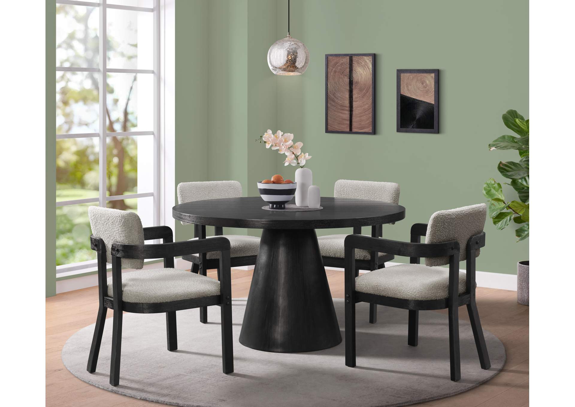 Portland Arm Chair With Grey Fabric Pgy1113 - 4 In Black 2 Per Carton image 1