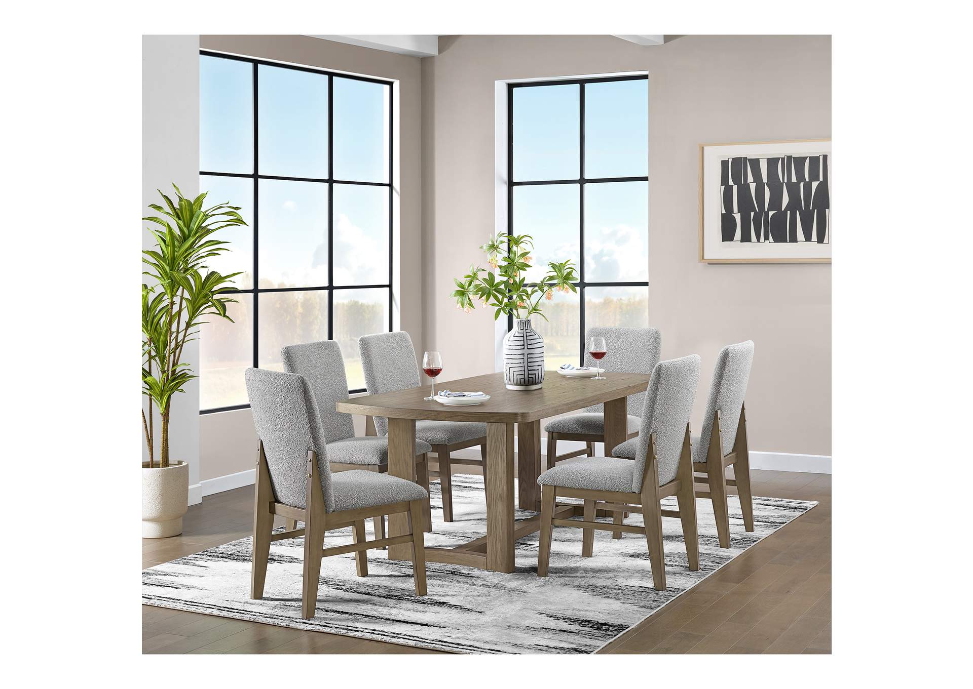 Portland Rectangular Dining Table In Grey image 1