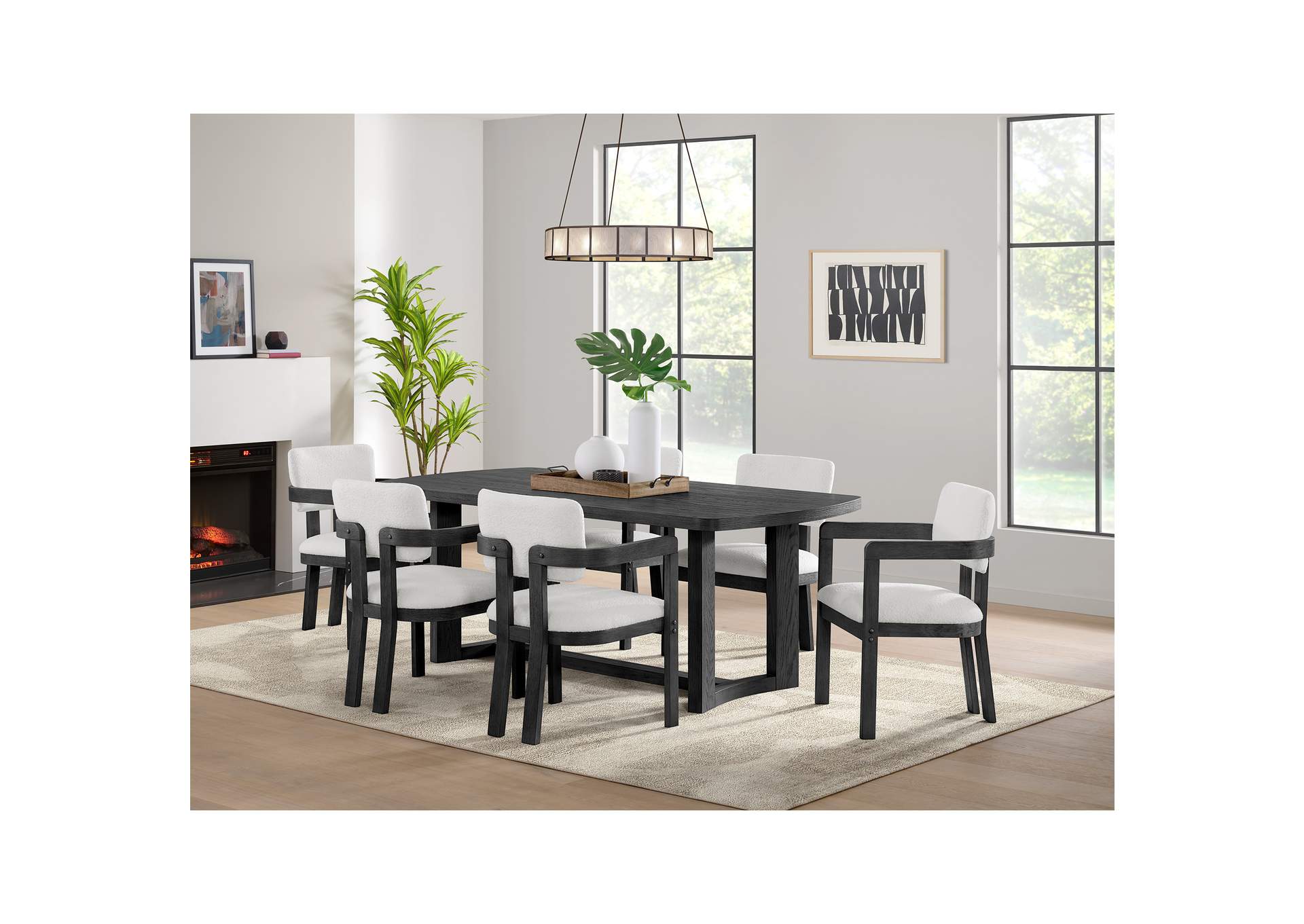 Portland Rectangular Dining Table In Black image 1