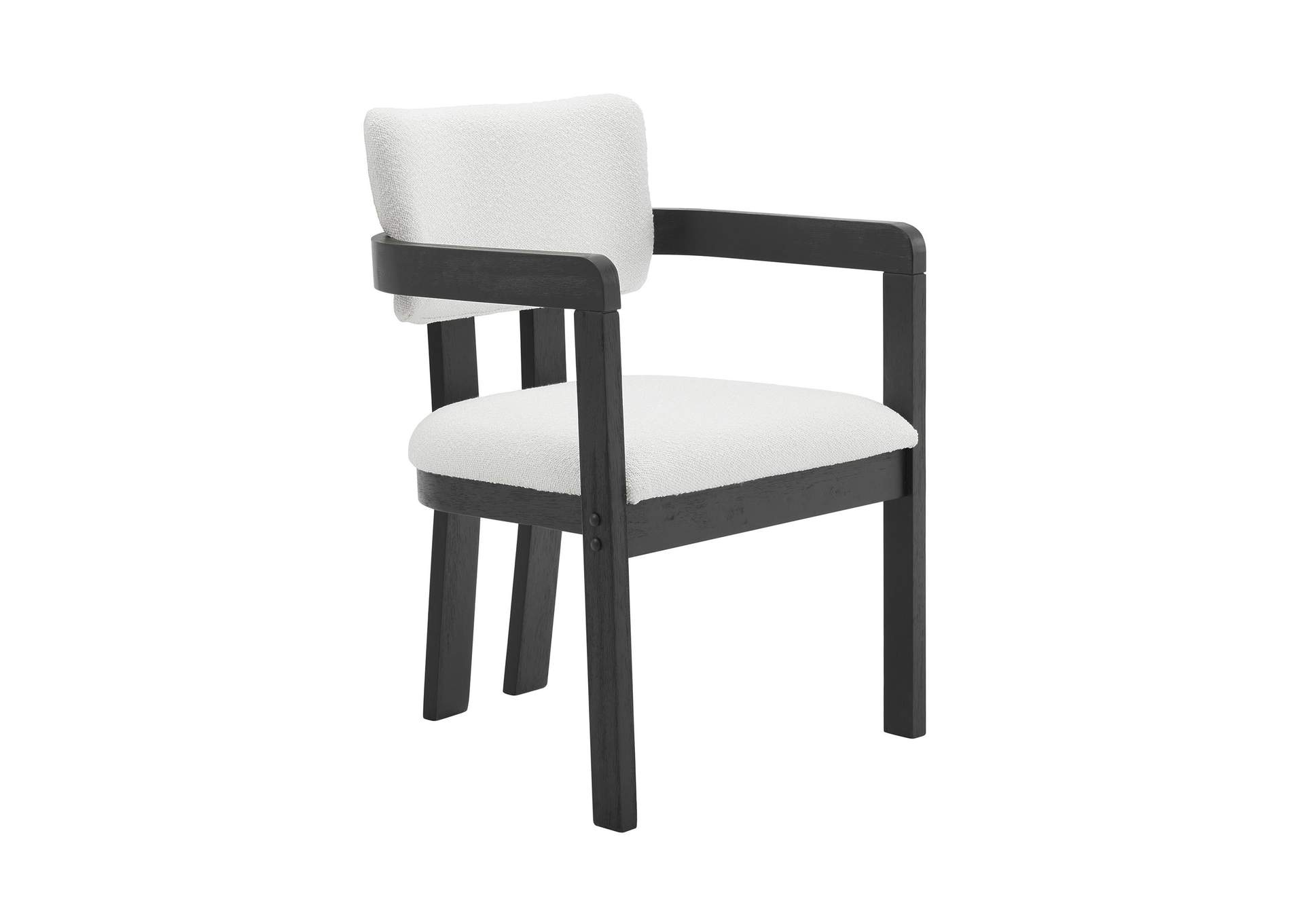 Portland Arm Chair With Snow White Fabric In Black 2 Per Carton image 7
