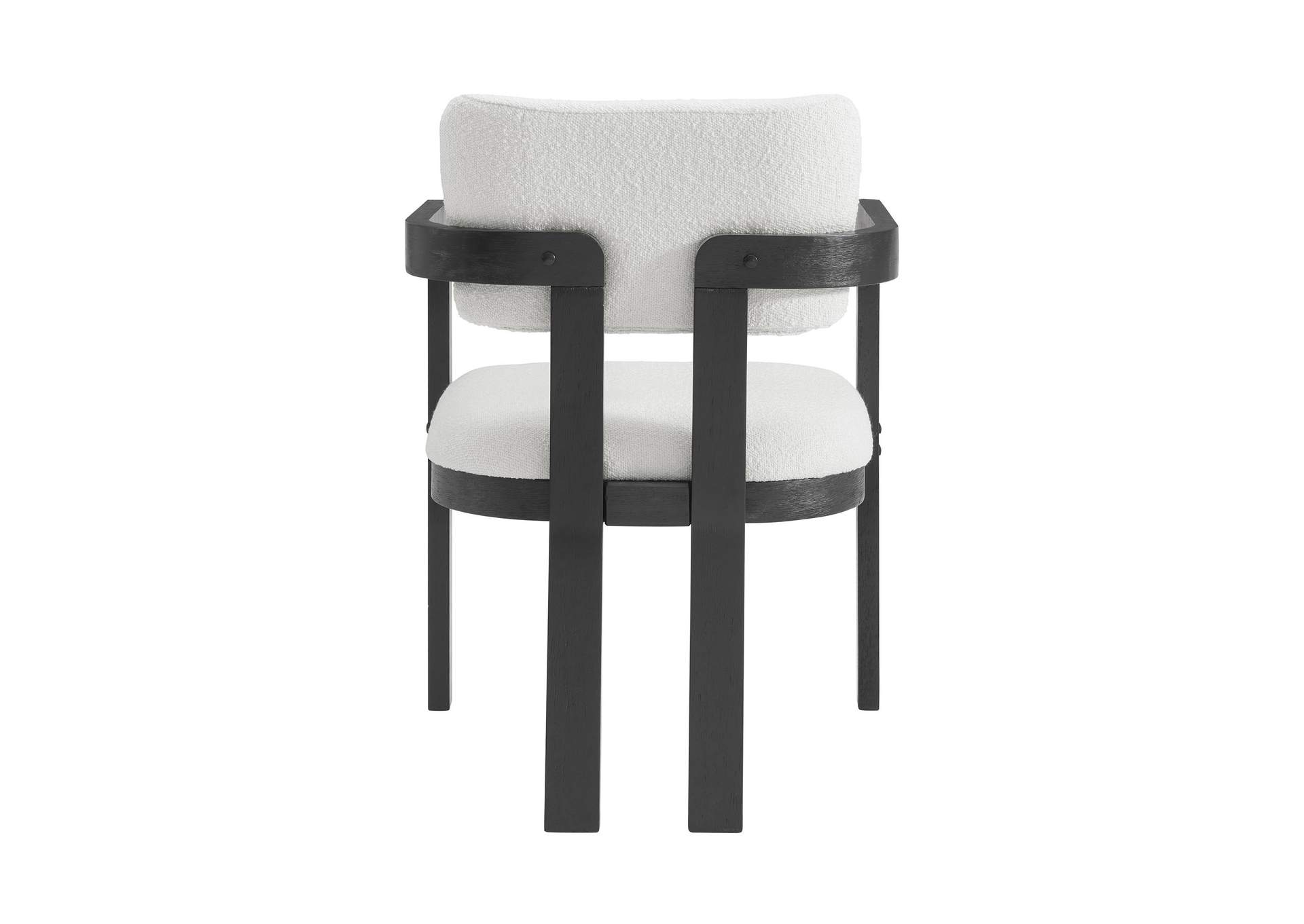 Portland Arm Chair With Snow White Fabric In Black 2 Per Carton image 10