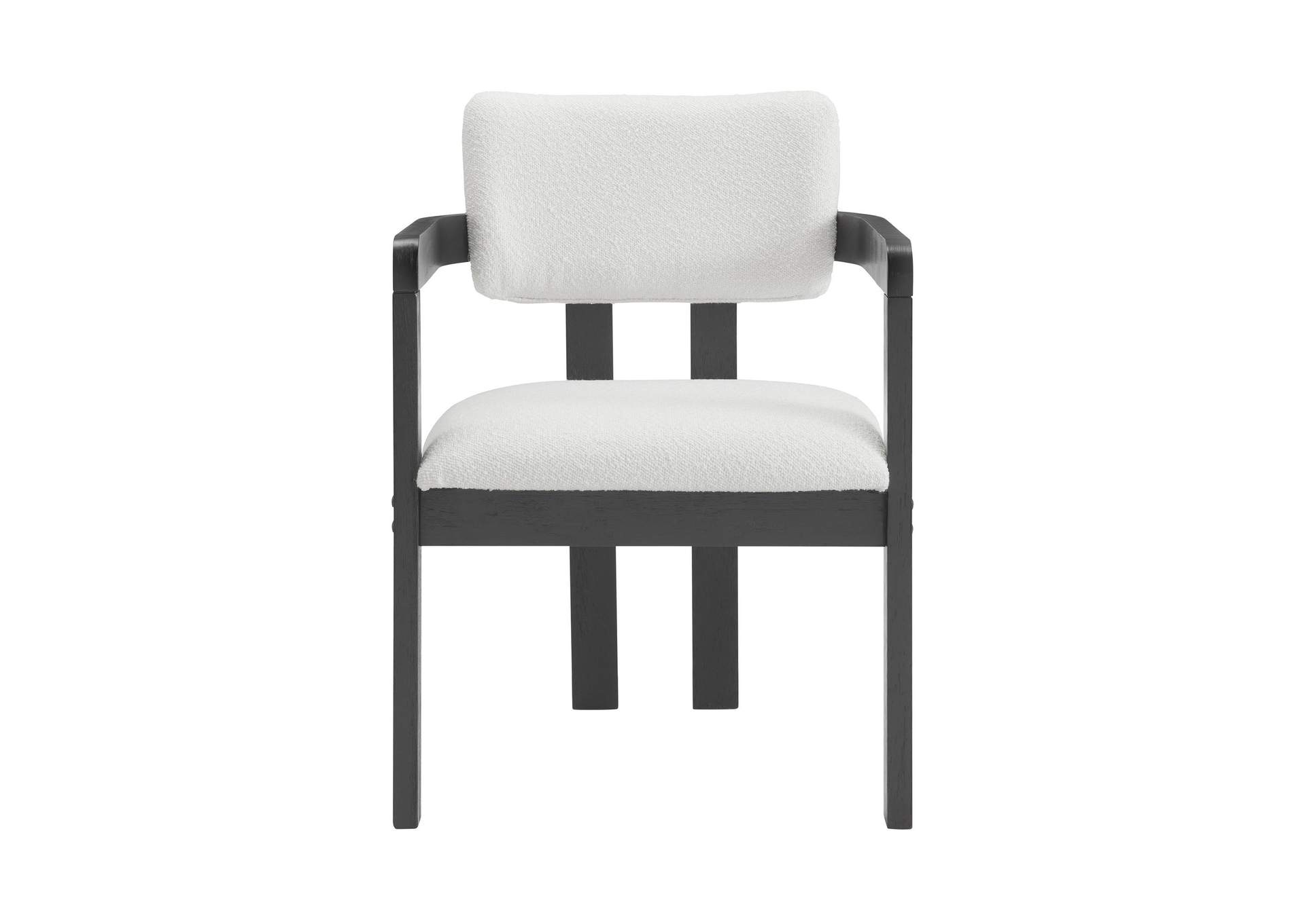 Portland Arm Chair With Snow White Fabric In Black 2 Per Carton image 9