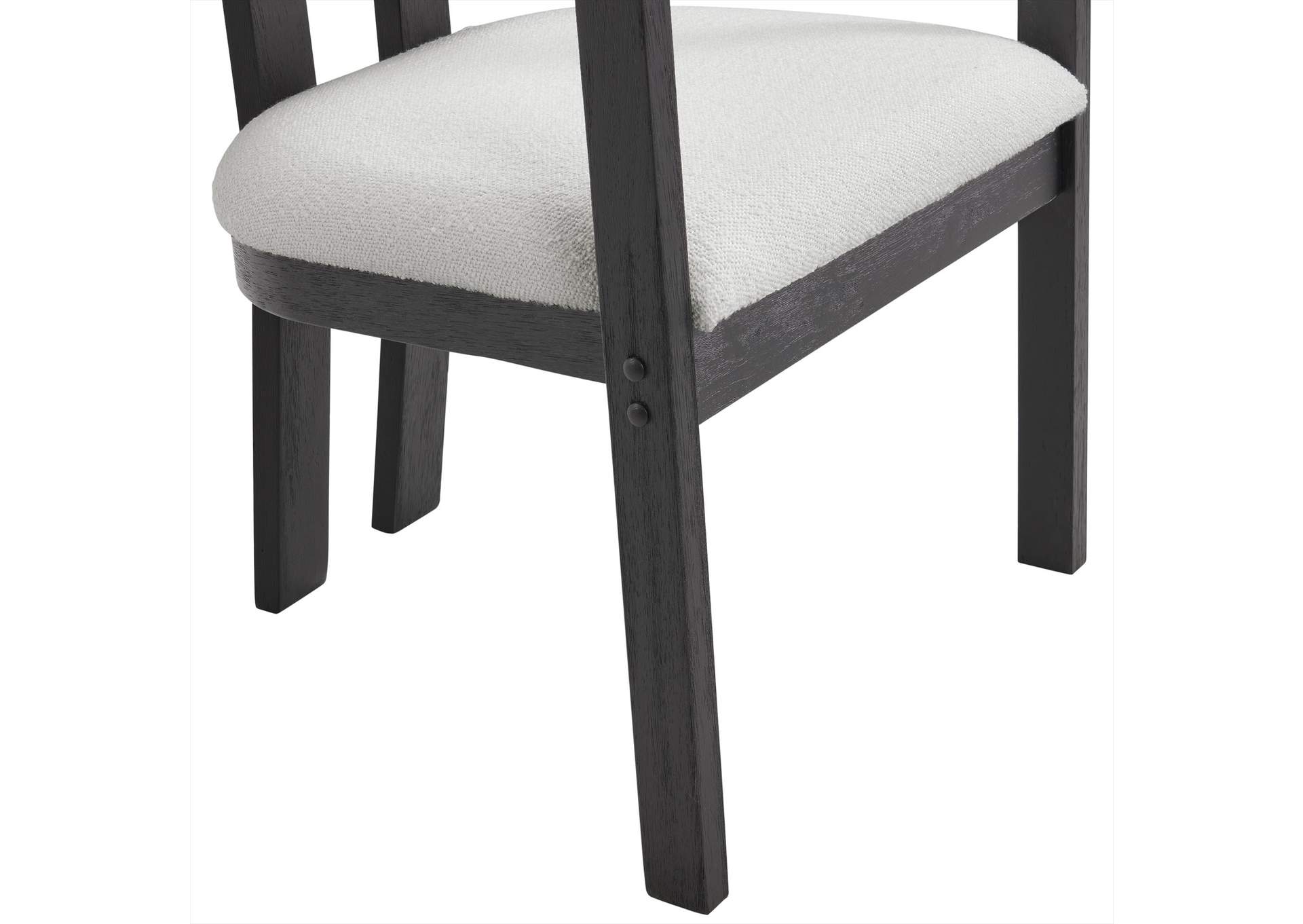 Portland Arm Chair With Snow White Fabric In Black 2 Per Carton image 5