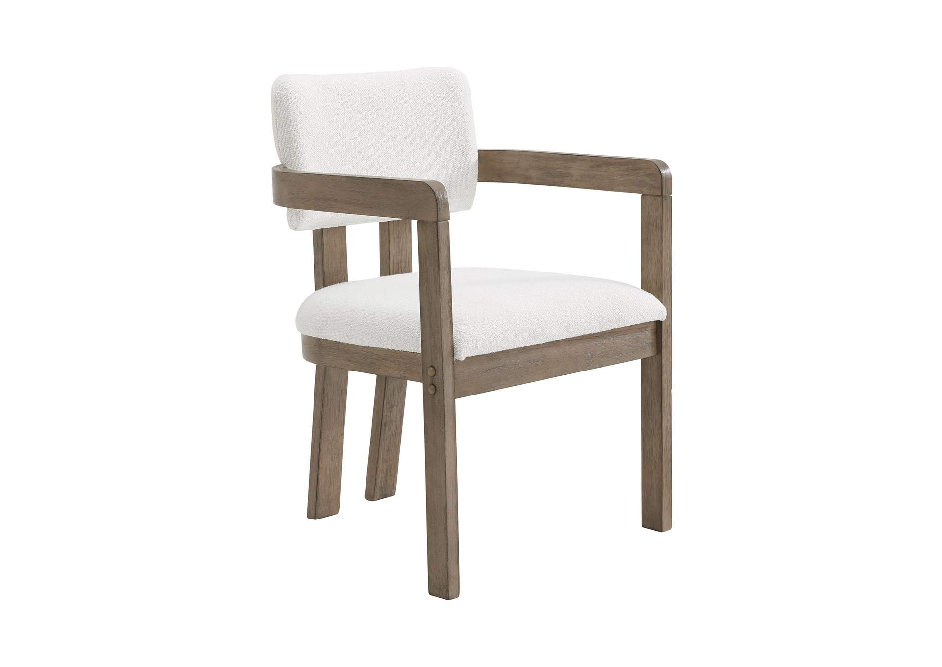 Portland Arm Chair With Snow White Fabric In Grey 2 Per Carton image 6