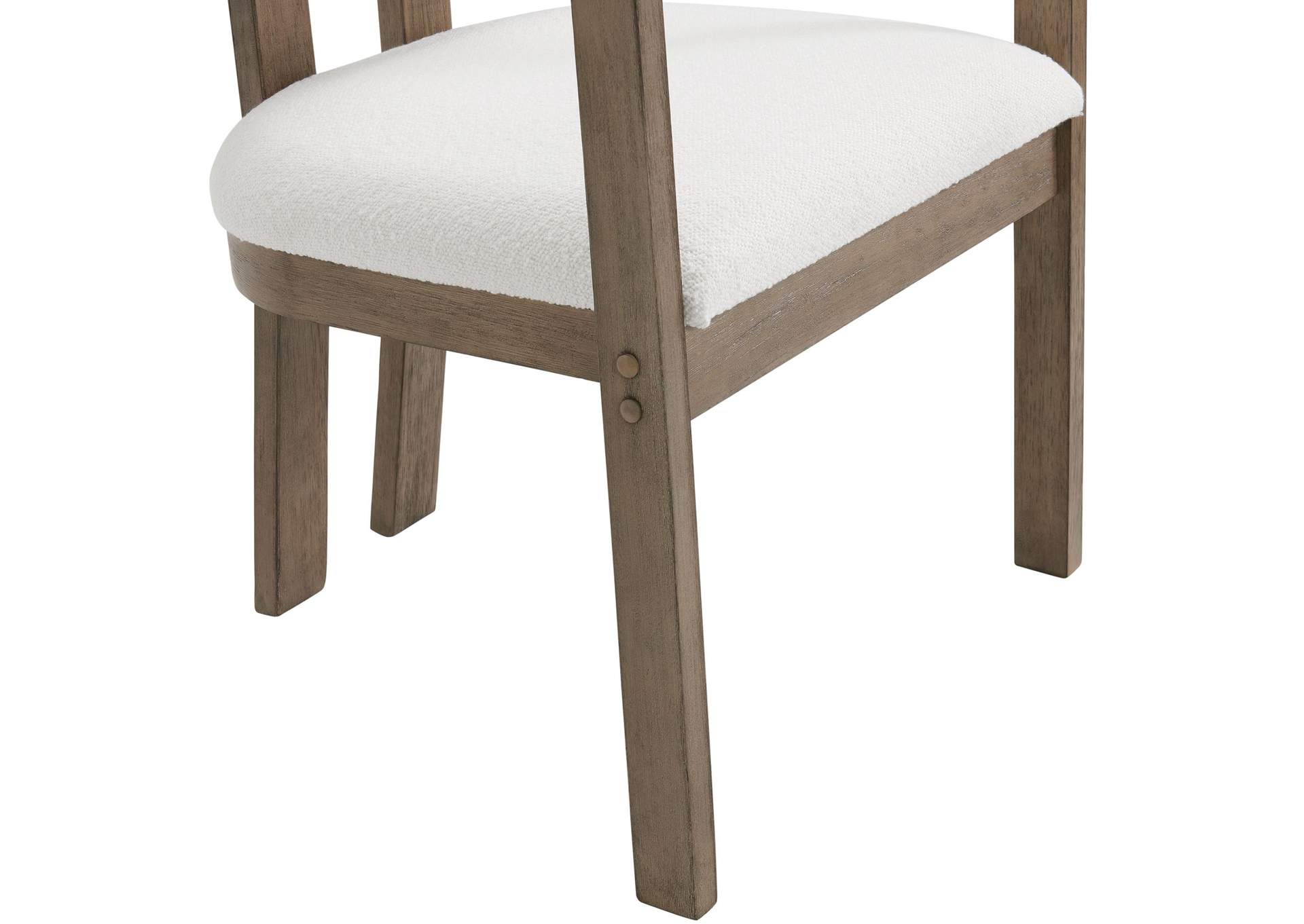 Portland Arm Chair With Snow White Fabric In Grey 2 Per Carton image 5