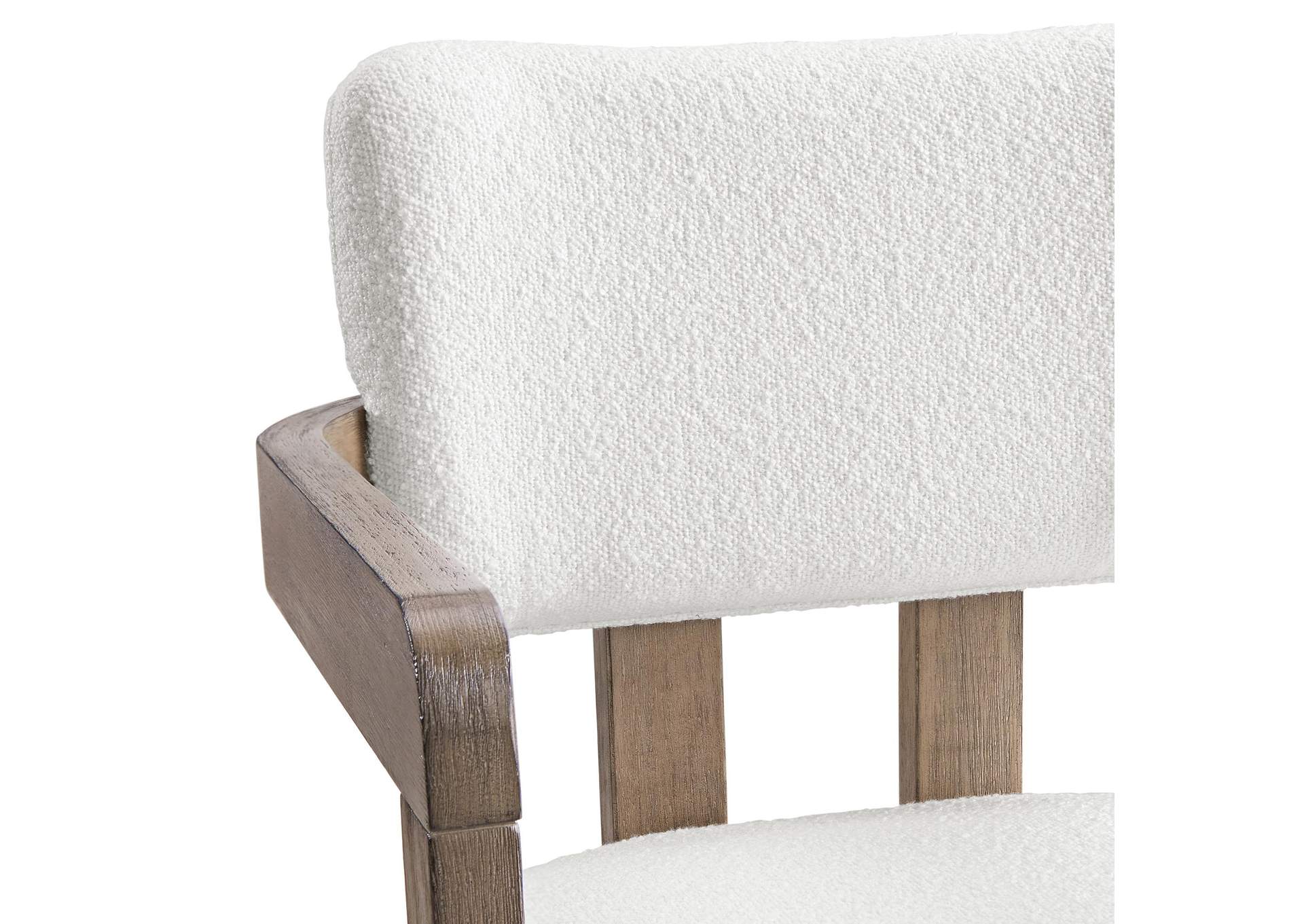 Portland Arm Chair With Snow White Fabric In Grey 2 Per Carton image 4