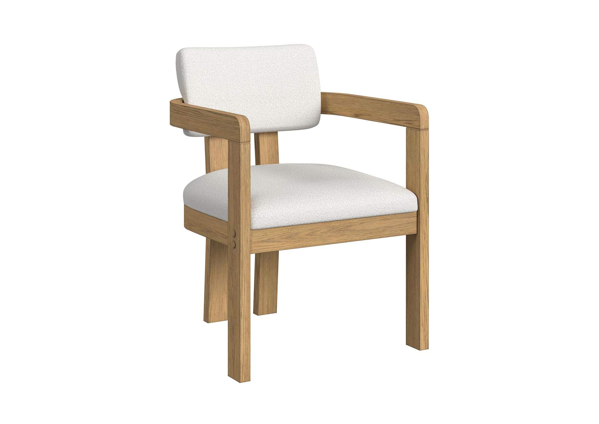Portland Arm Chair With Snow White Fabric In Natural 2 Per Carton image 7