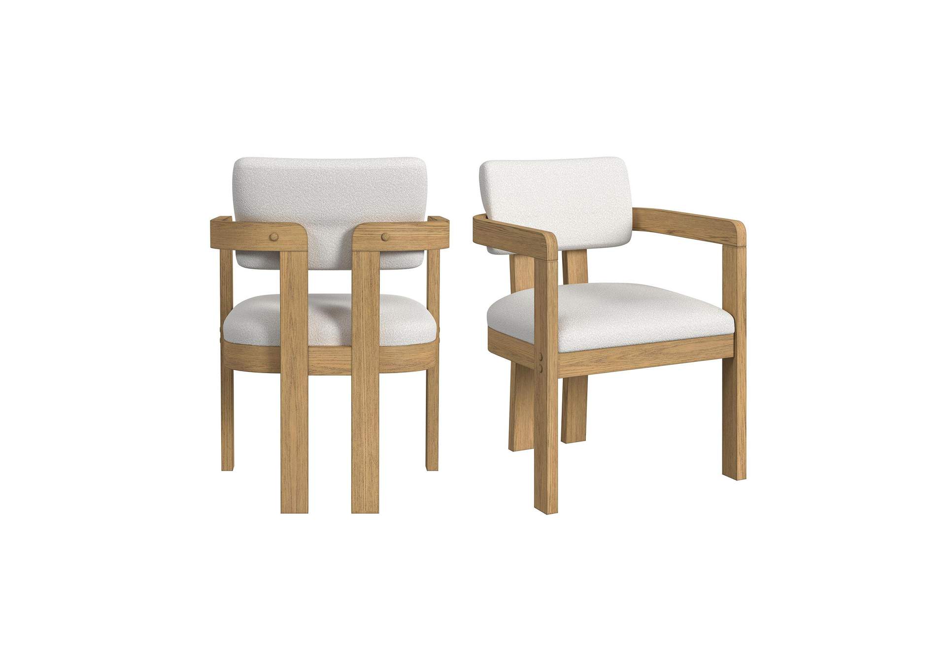 Portland Arm Chair With Snow White Fabric In Natural 2 Per Carton image 3