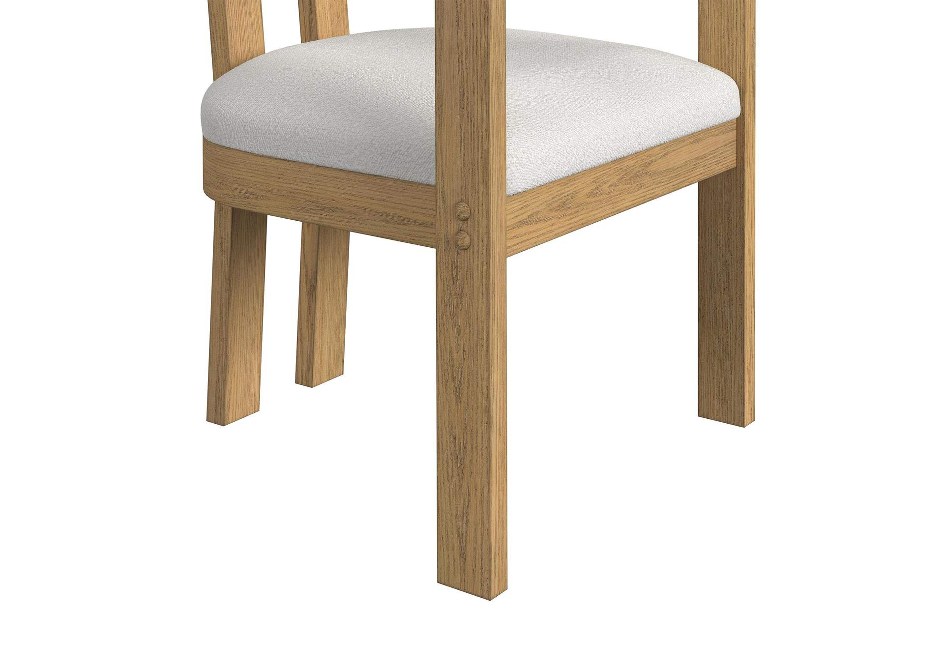 Portland Arm Chair With Snow White Fabric In Natural 2 Per Carton image 5