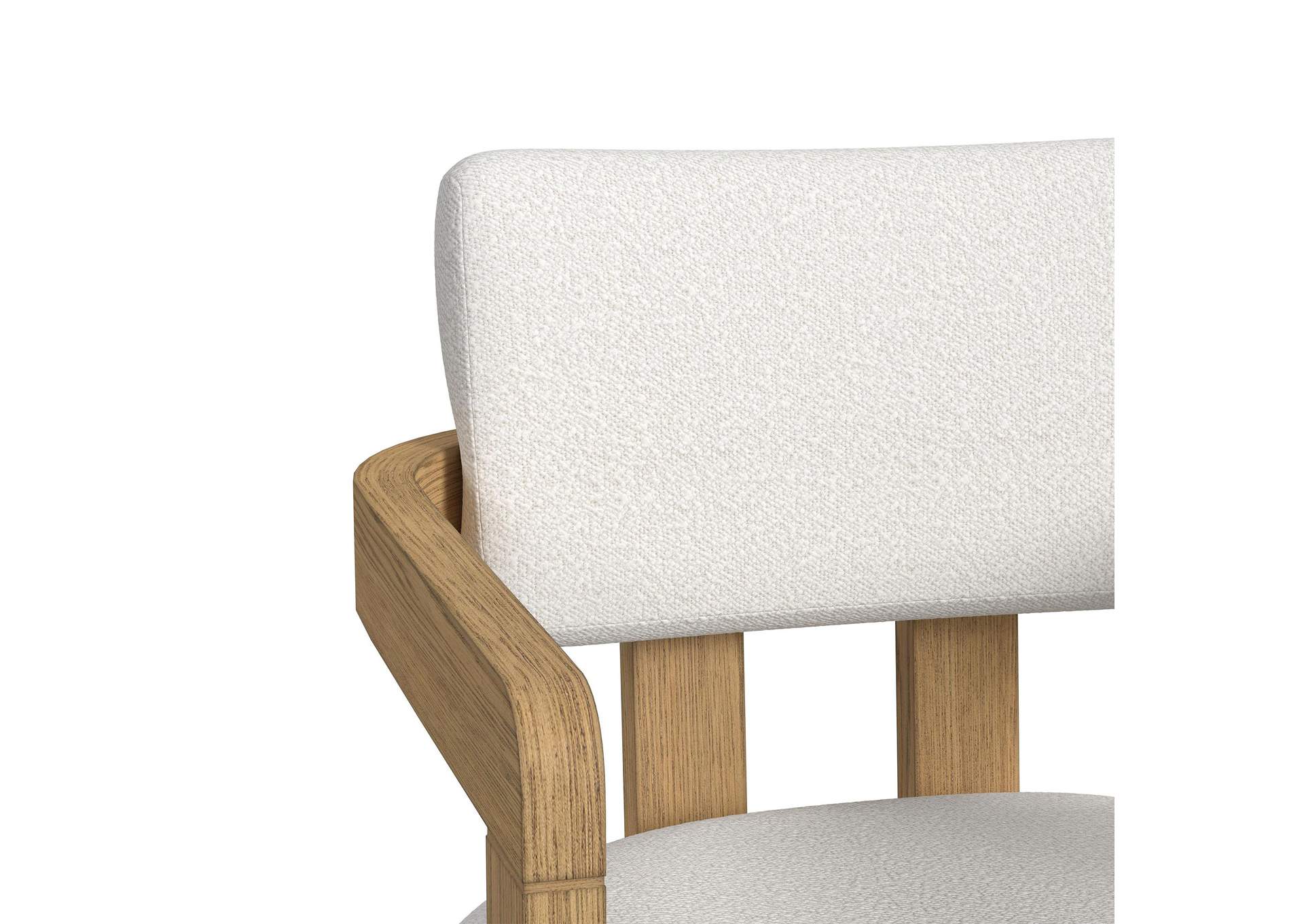 Portland Arm Chair With Snow White Fabric In Natural 2 Per Carton image 4