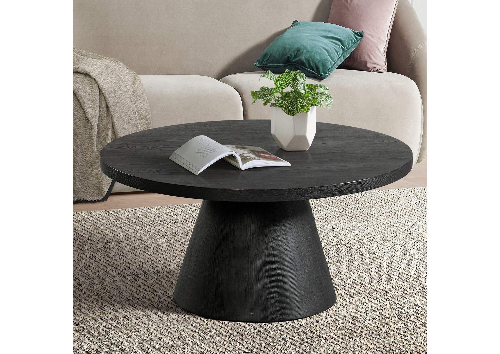 Portland Round Coffee Table In Black image 1