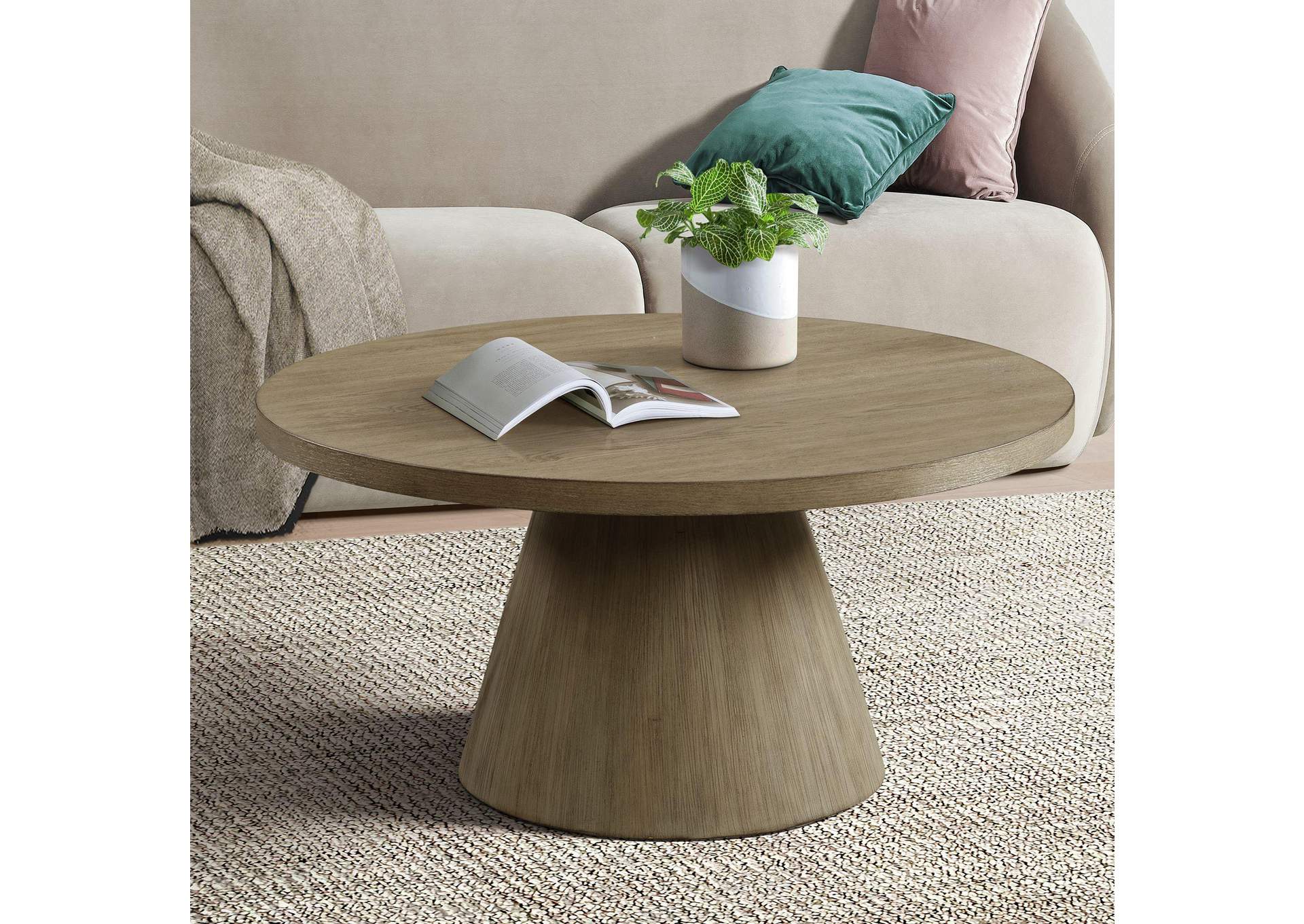Portland Round Coffee Table In Grey image 1
