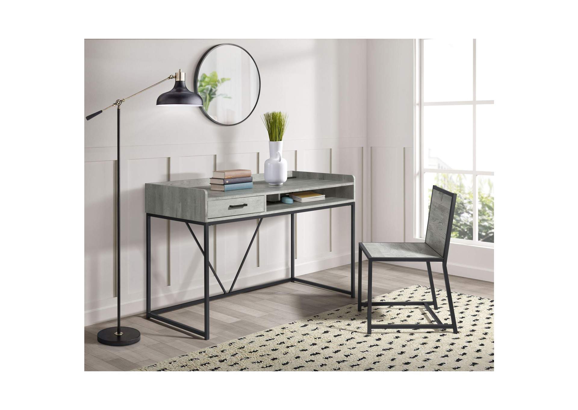 Preston Desk Chair In Grey image 1