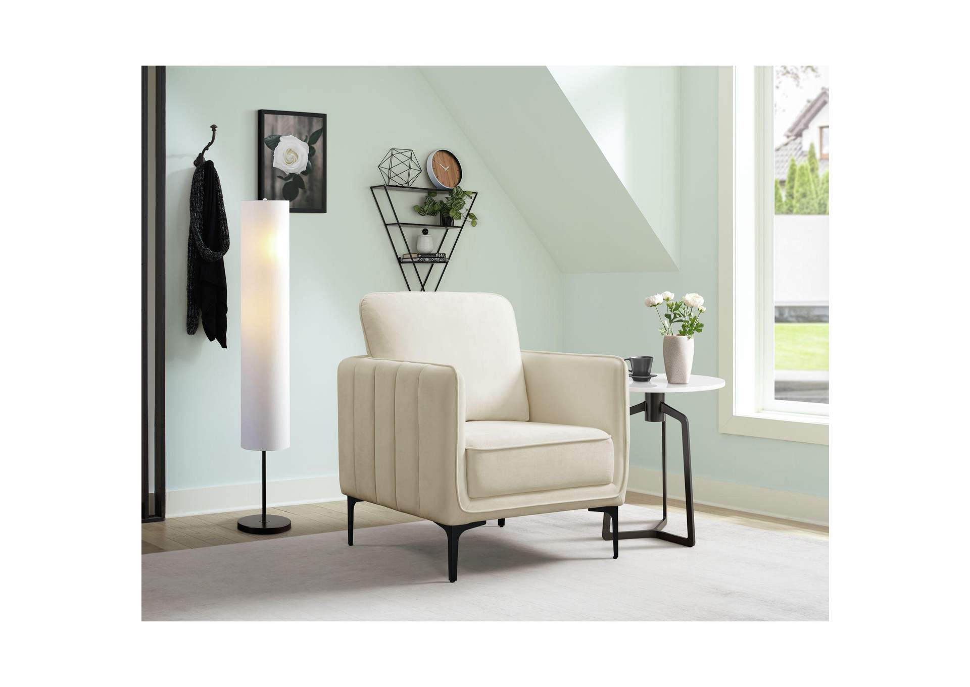 Rae Chair In Lavish 152 Cream Velvet image 1