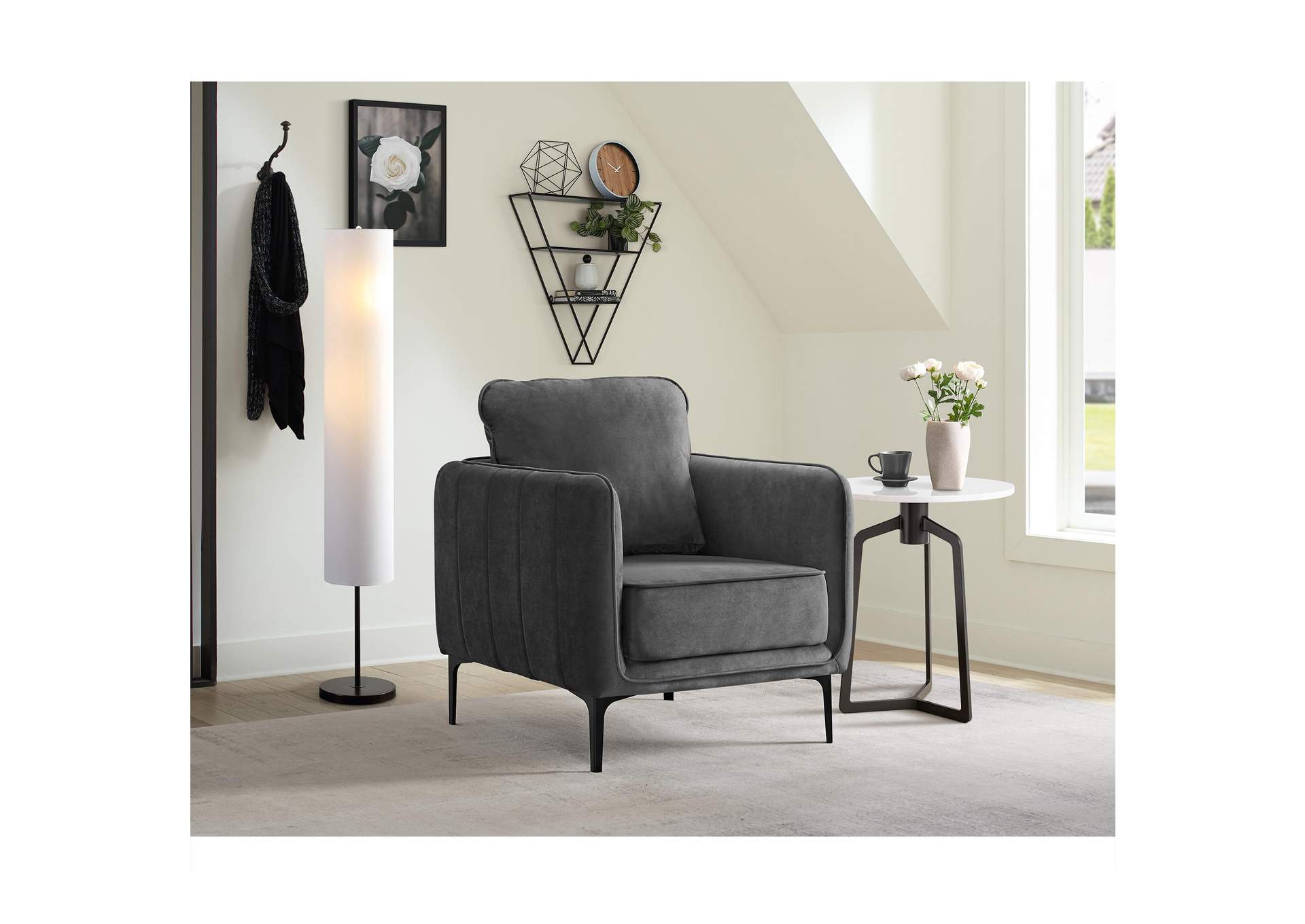 Rae Chair In Lavish 152 Grey Velvet image 1