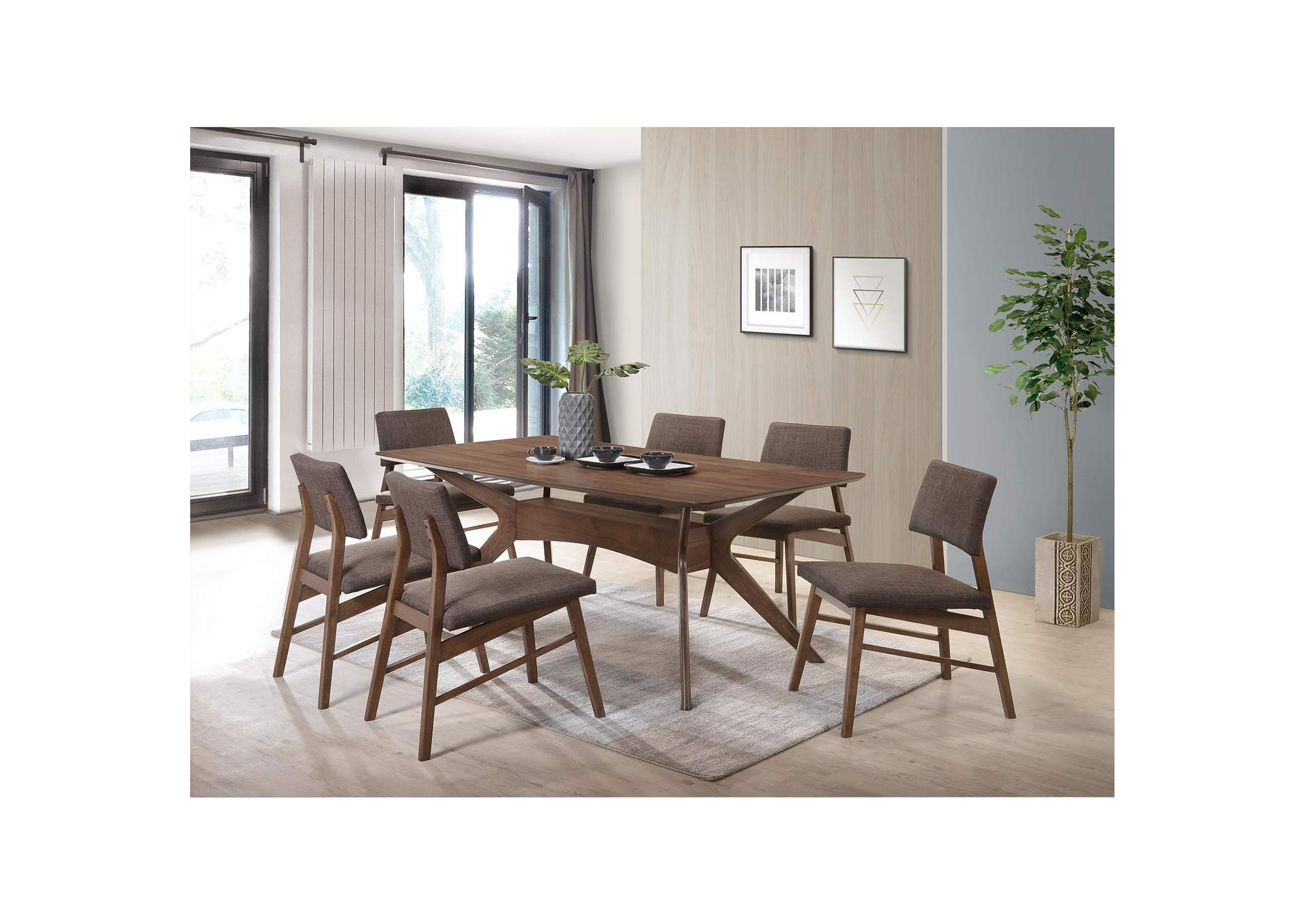 Razor Dining Side Chair Walnut - Fg6011 - 15 Chocolate 2 Per Pack image 1