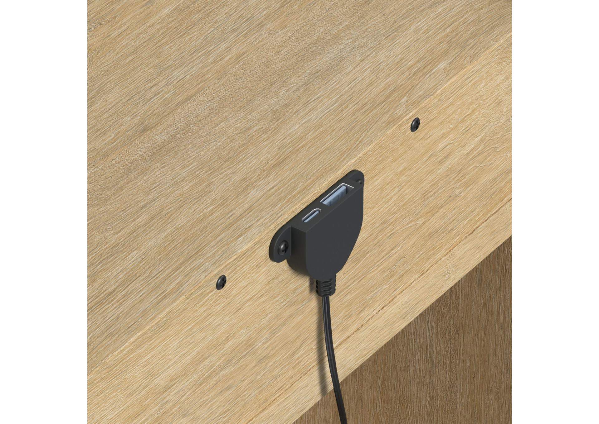 Ridgemont End Table With USB In Natural image 3
