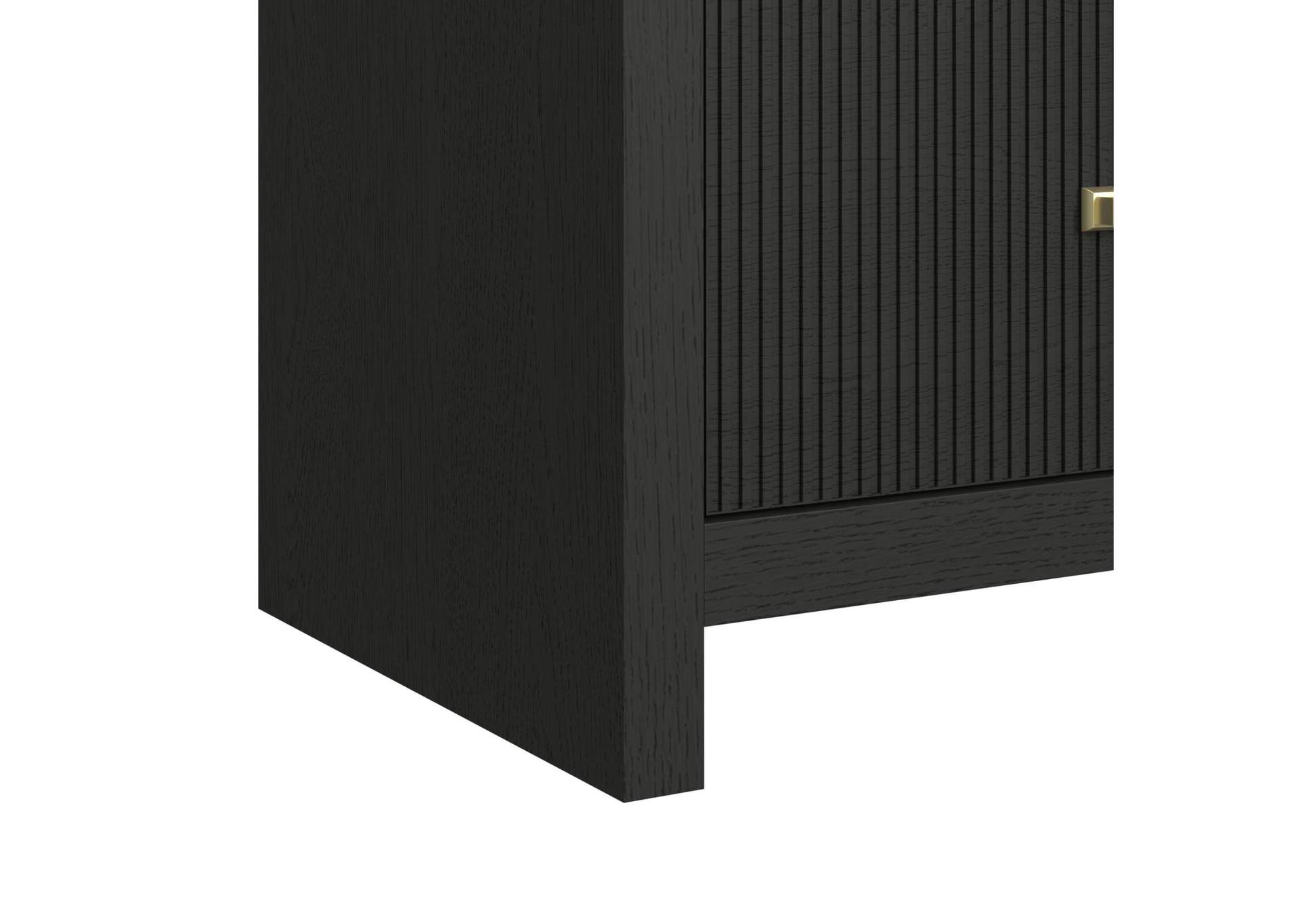 Ridgemont 2 - Drawer Nightstand With USB In Black With Grain image 7