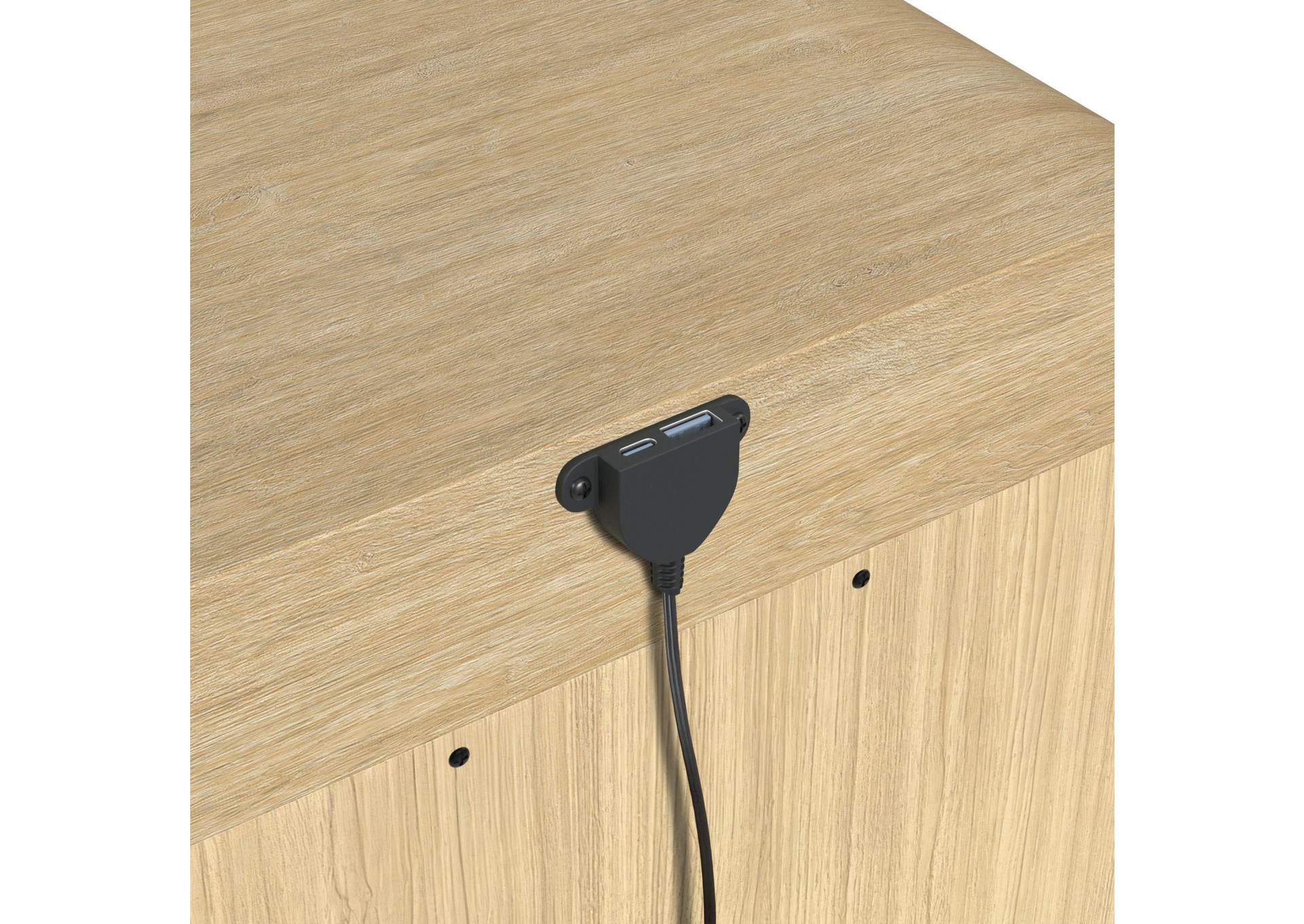 Ridgemont 2 - Drawer Nightstand With USB In Natural image 4