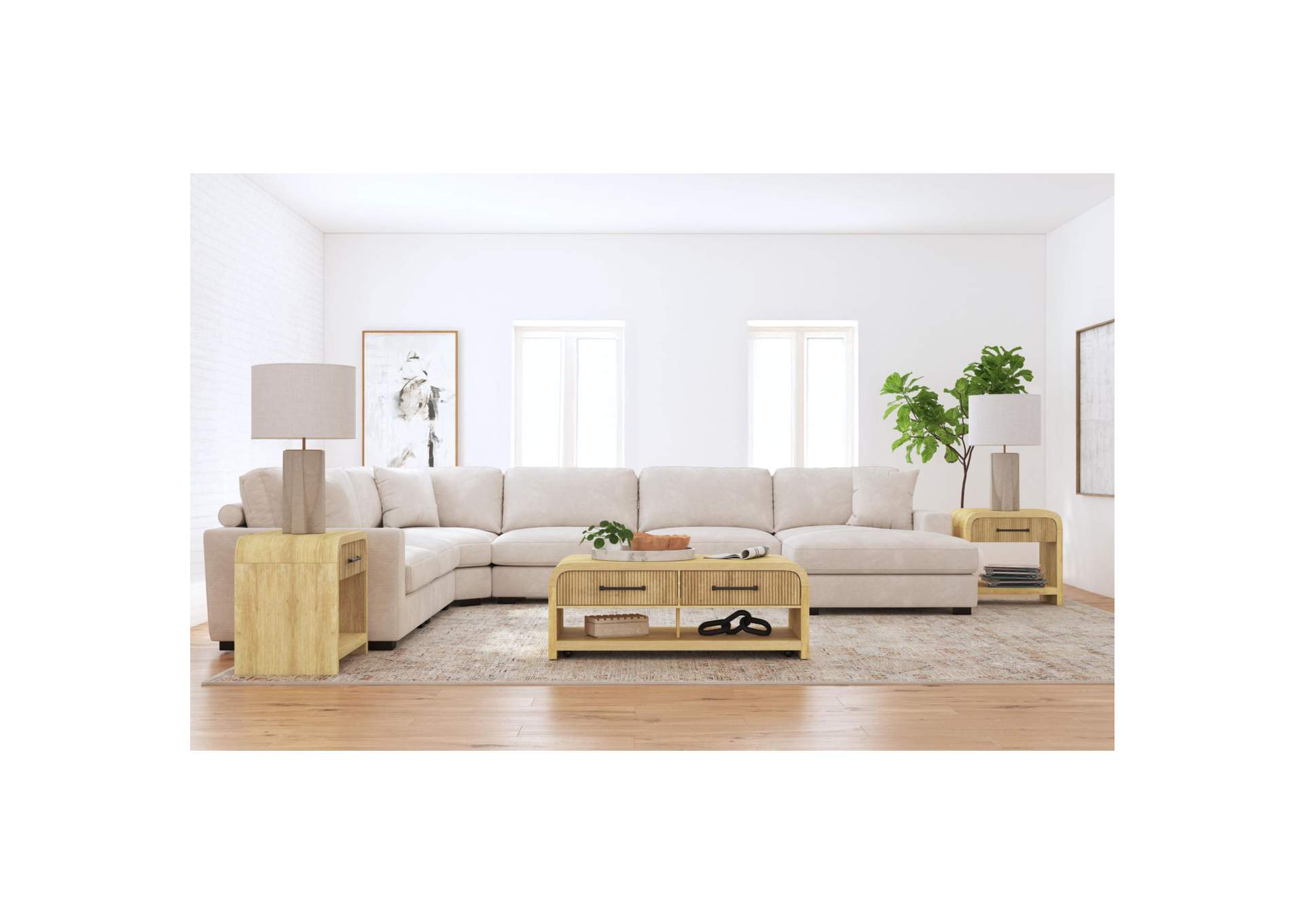 Ridgemont 3 Piece Occasional Table Set In Natural - Coffee Table Two End Table image 1