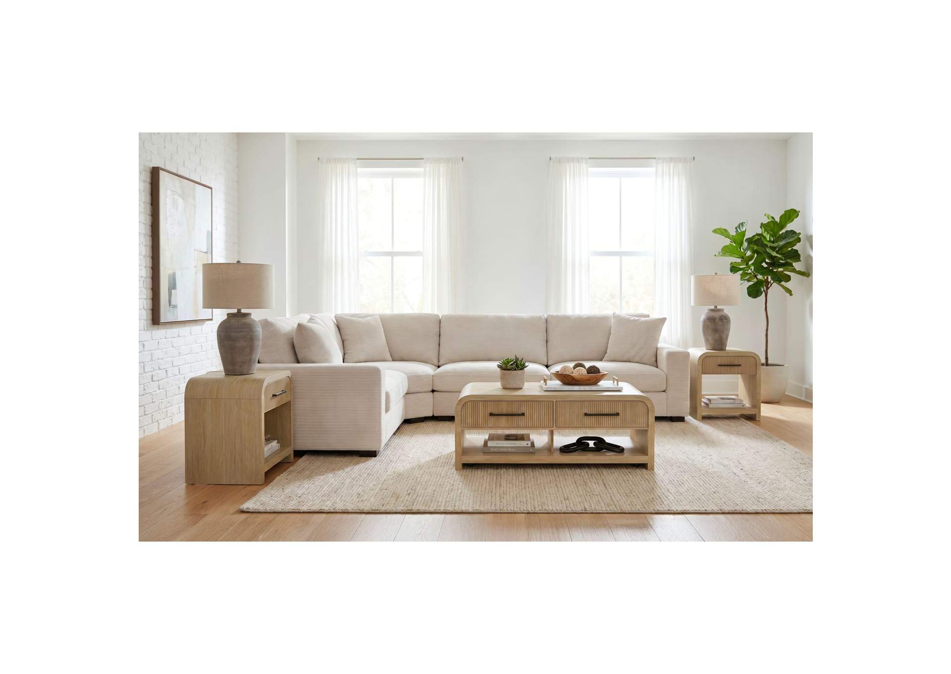 Ridgemont End Table With USB In Natural image 1