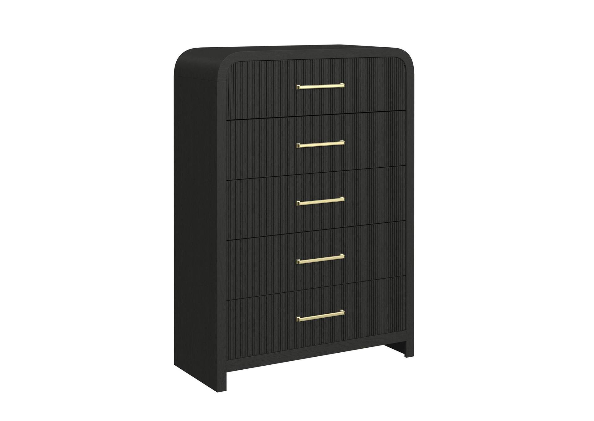 Ridgemont 5 - Drawer Chest In Black With Grain image 3