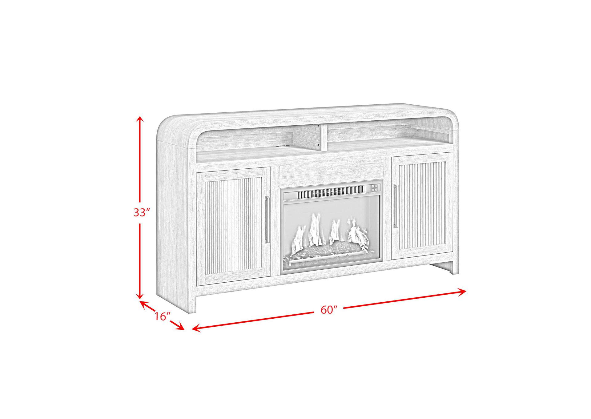 Ridgemont Complete 60 Fireplace Cabinet In Black With Grain - Single Pack image 7