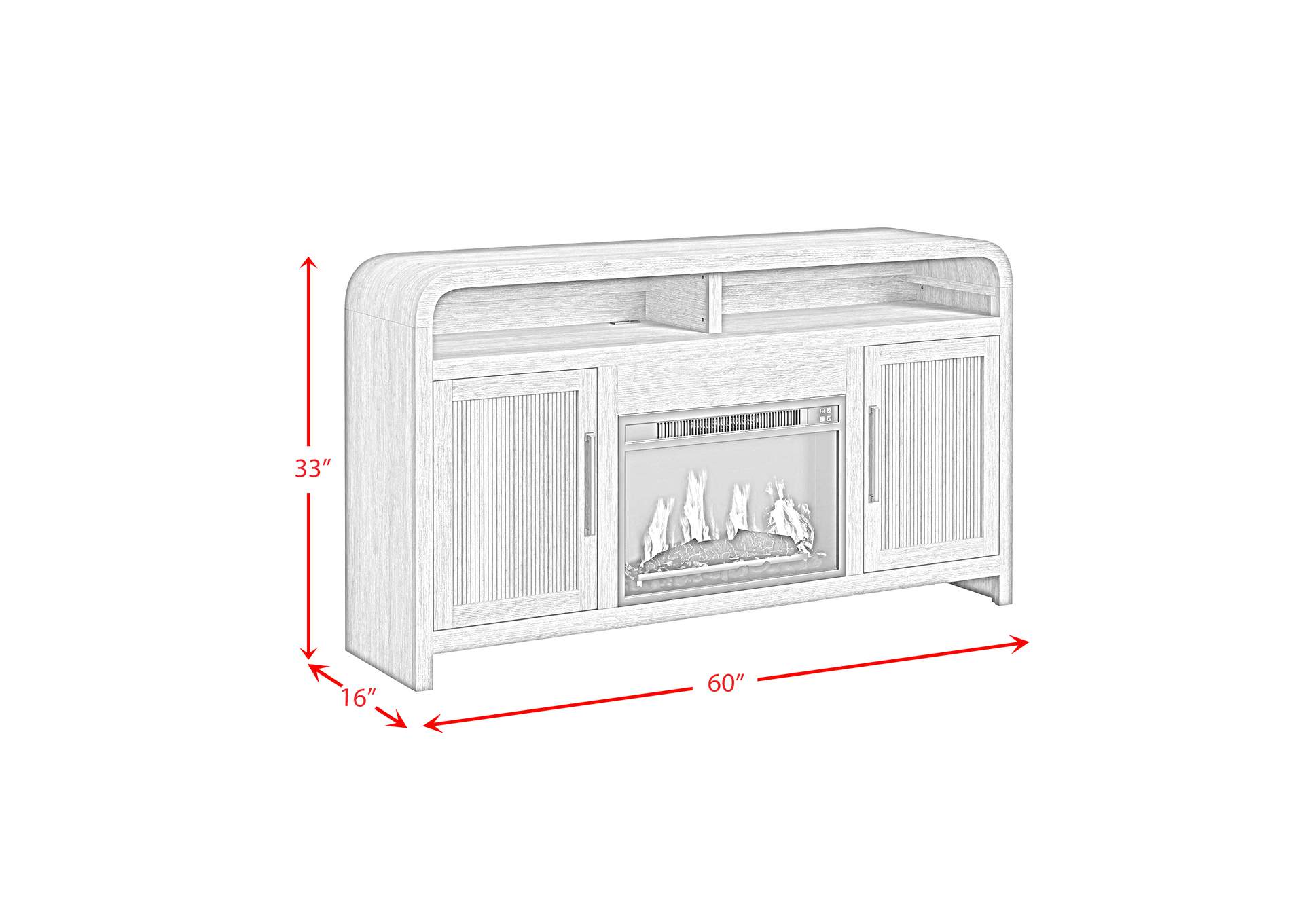 Ridgemont Complete Fireplace Cabinet In Black With Grain - Single Pack image 10