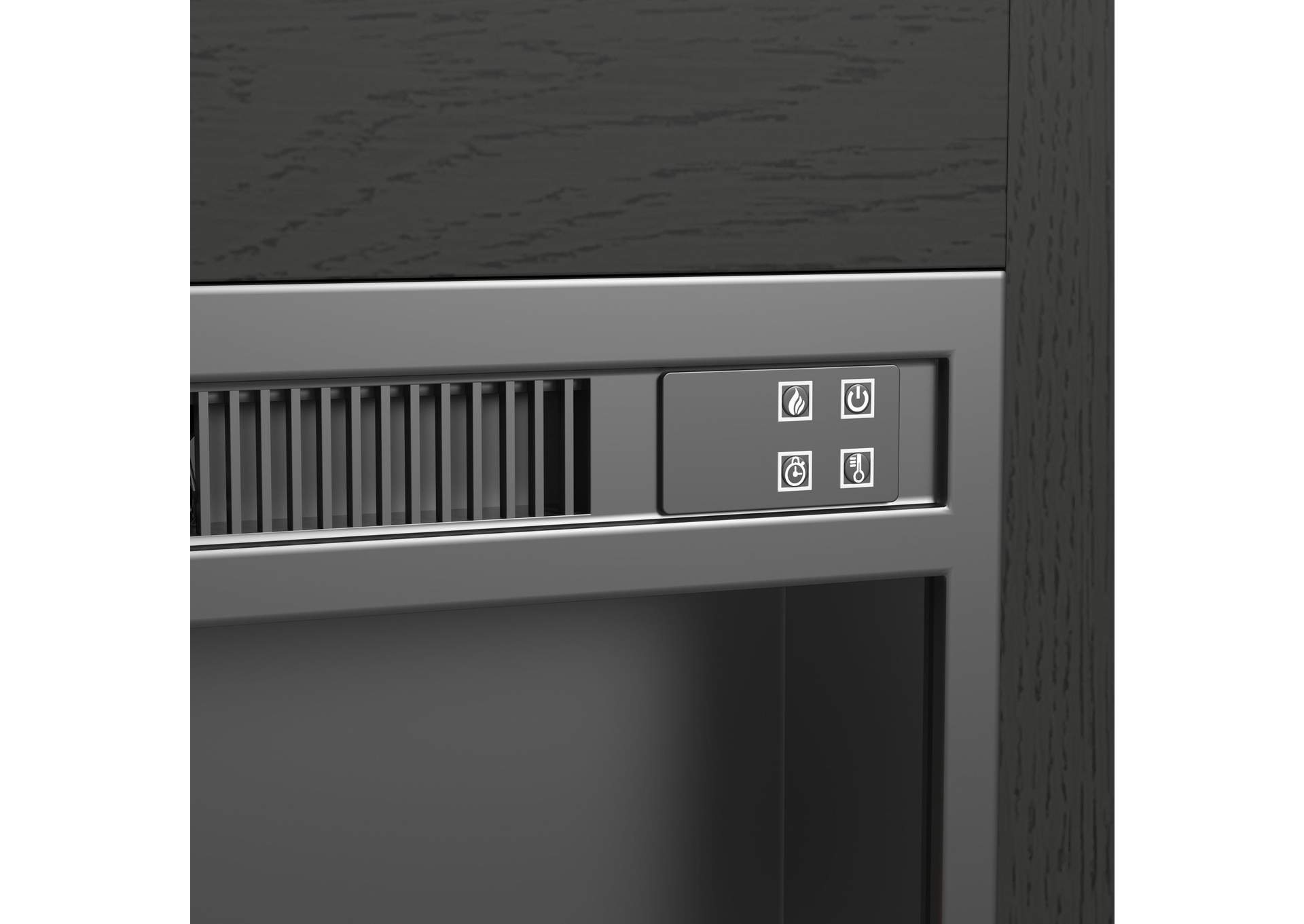 Ridgemont Complete Fireplace Cabinet In Black With Grain - Single Pack image 6