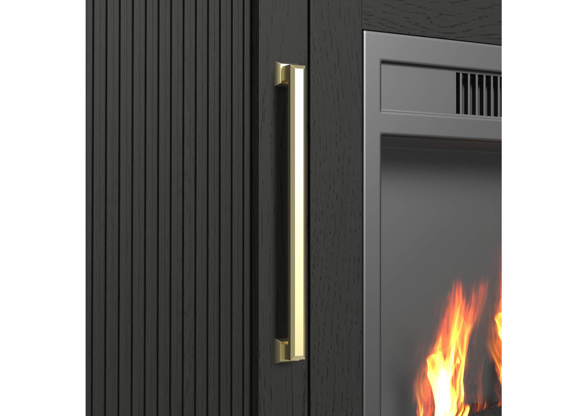 Ridgemont Complete Fireplace Cabinet In Black With Grain - Single Pack image 8