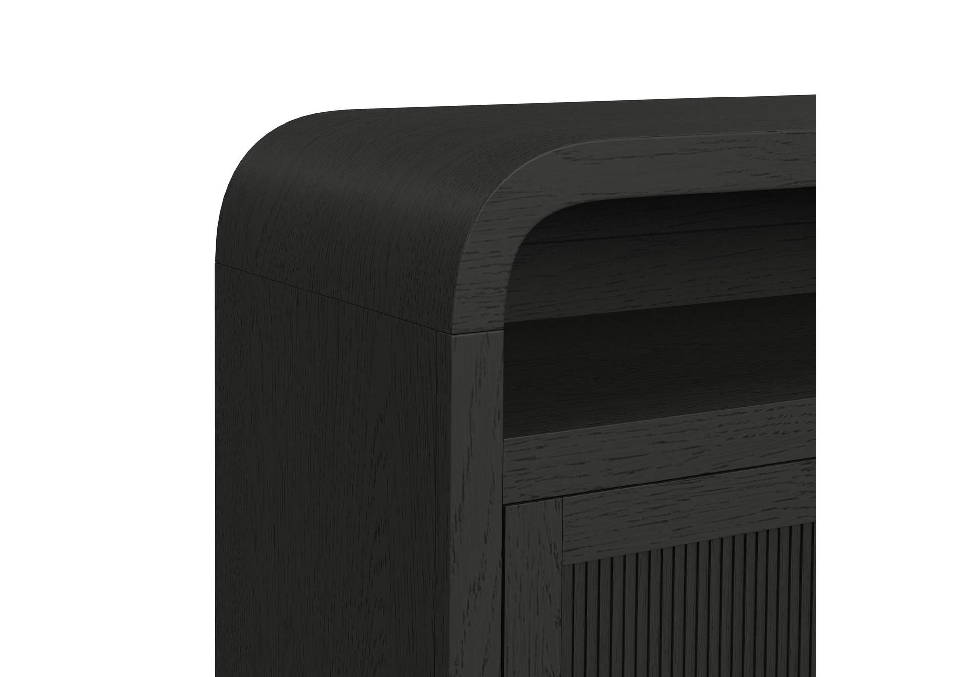 Ridgemont Complete Fireplace Cabinet In Black With Grain - Single Pack image 5