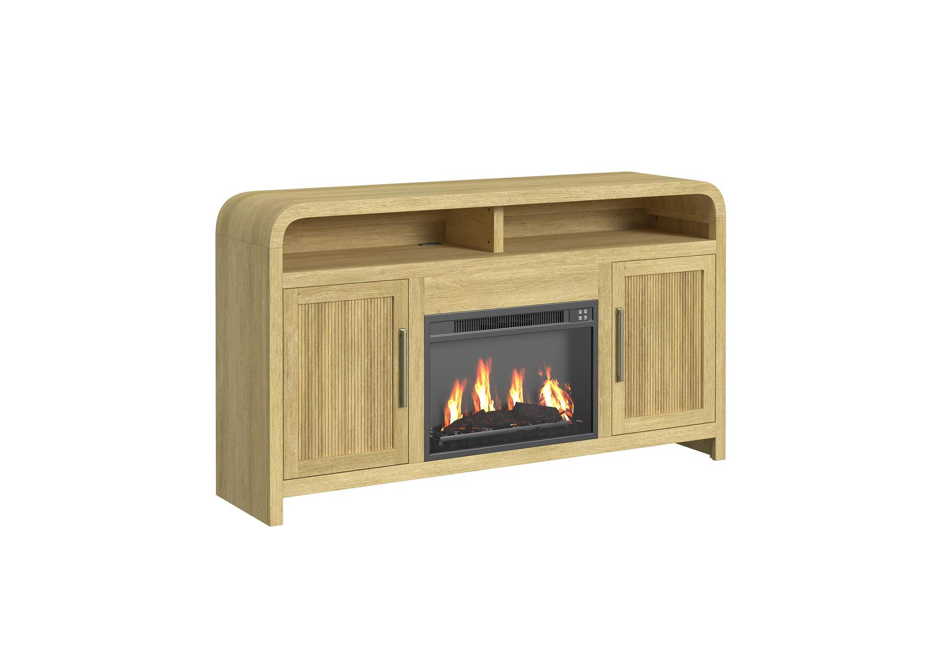 Ridgemont Complete Fireplace Cabinet In Natural - Single Pack image 3