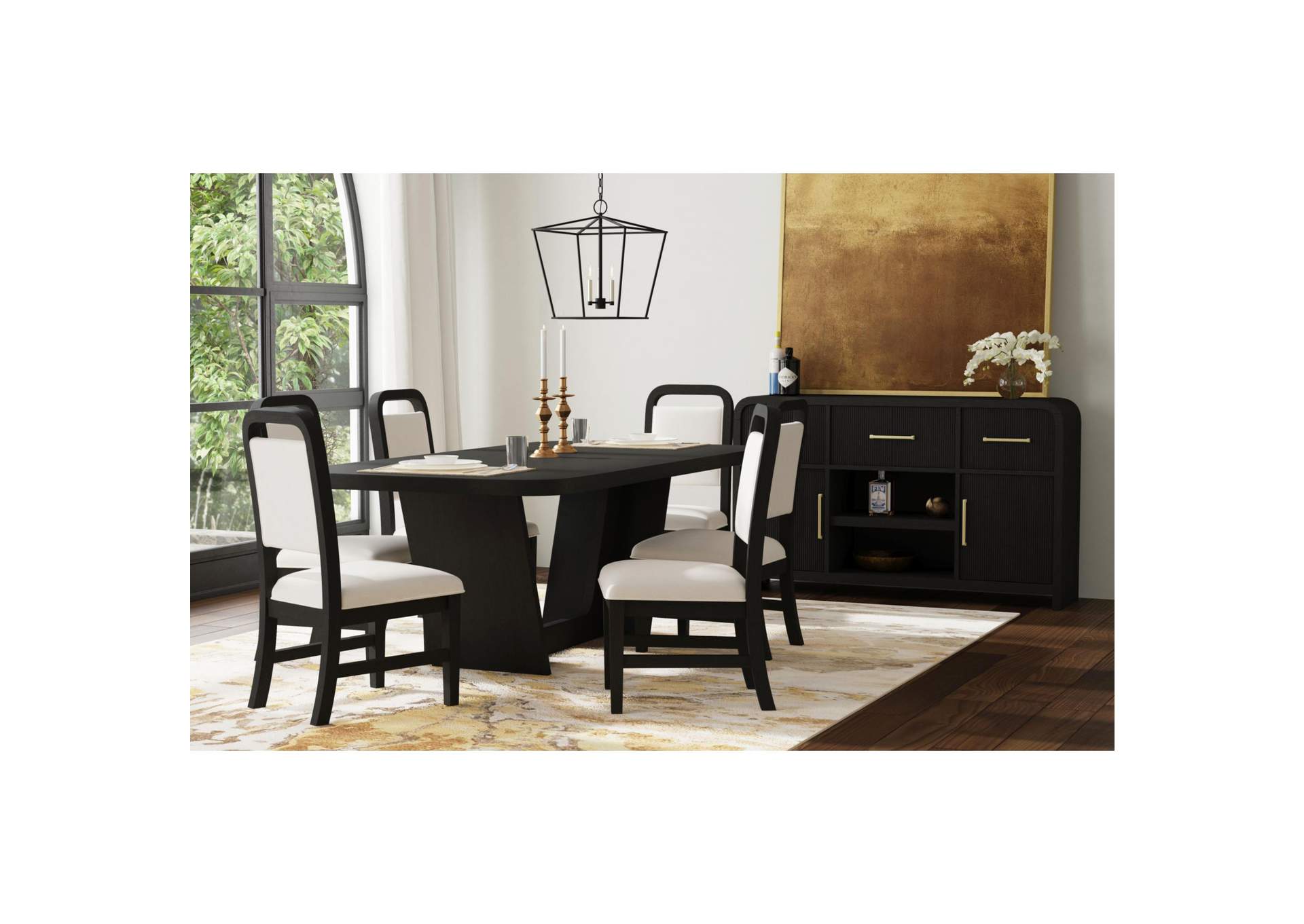 Ridgemont Rectangular Dining Table In Black With Grain image 1