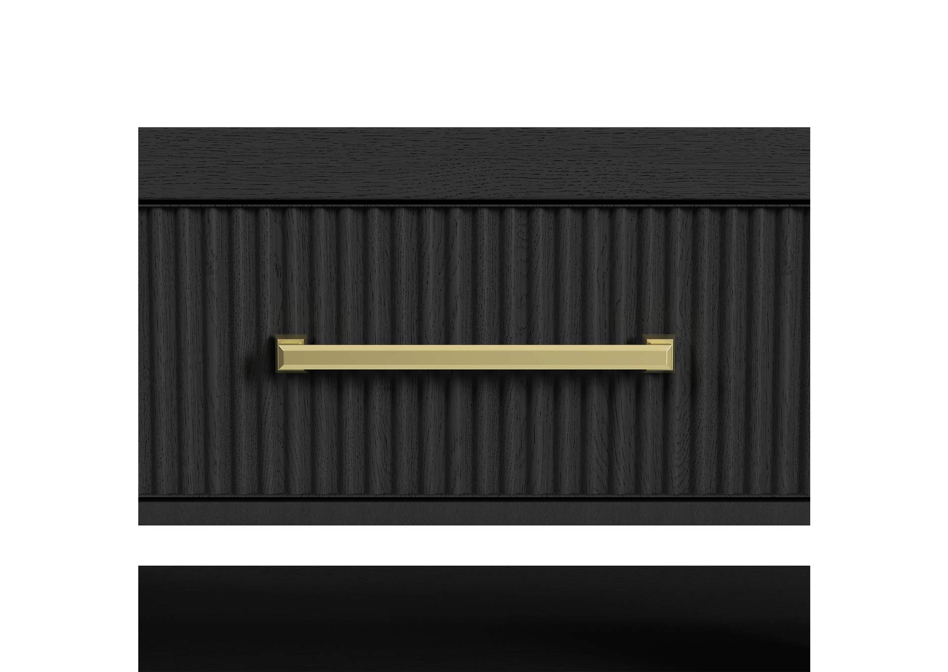 Ridgemont Coffee Table With Casters - Push Through Drawer In Black With Grain image 6