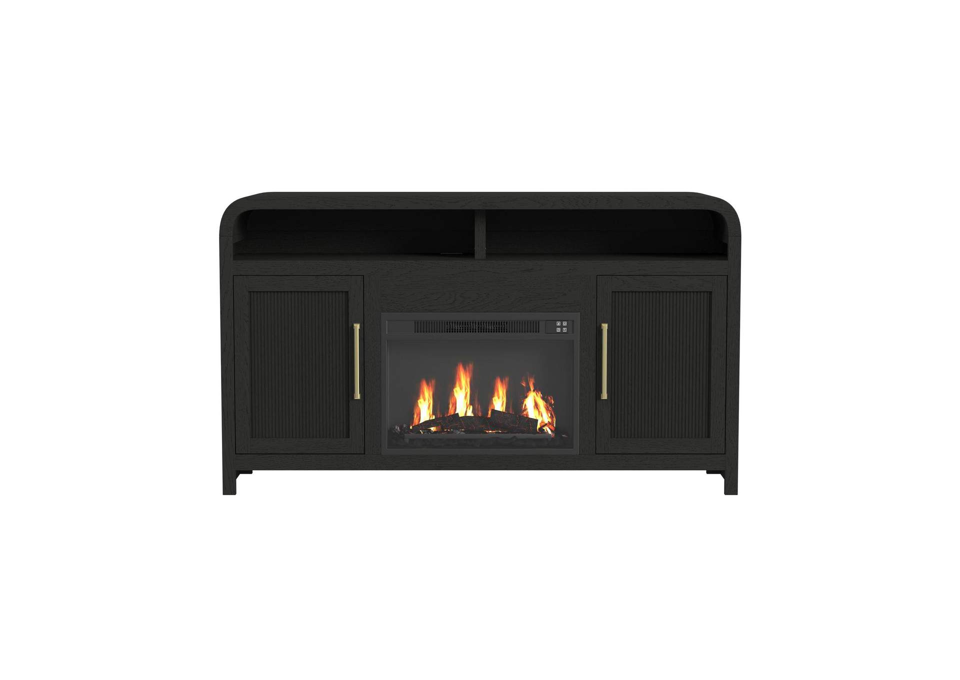 Ridgemont Complete 60 Fireplace Cabinet In Black With Grain - Single Pack image 10
