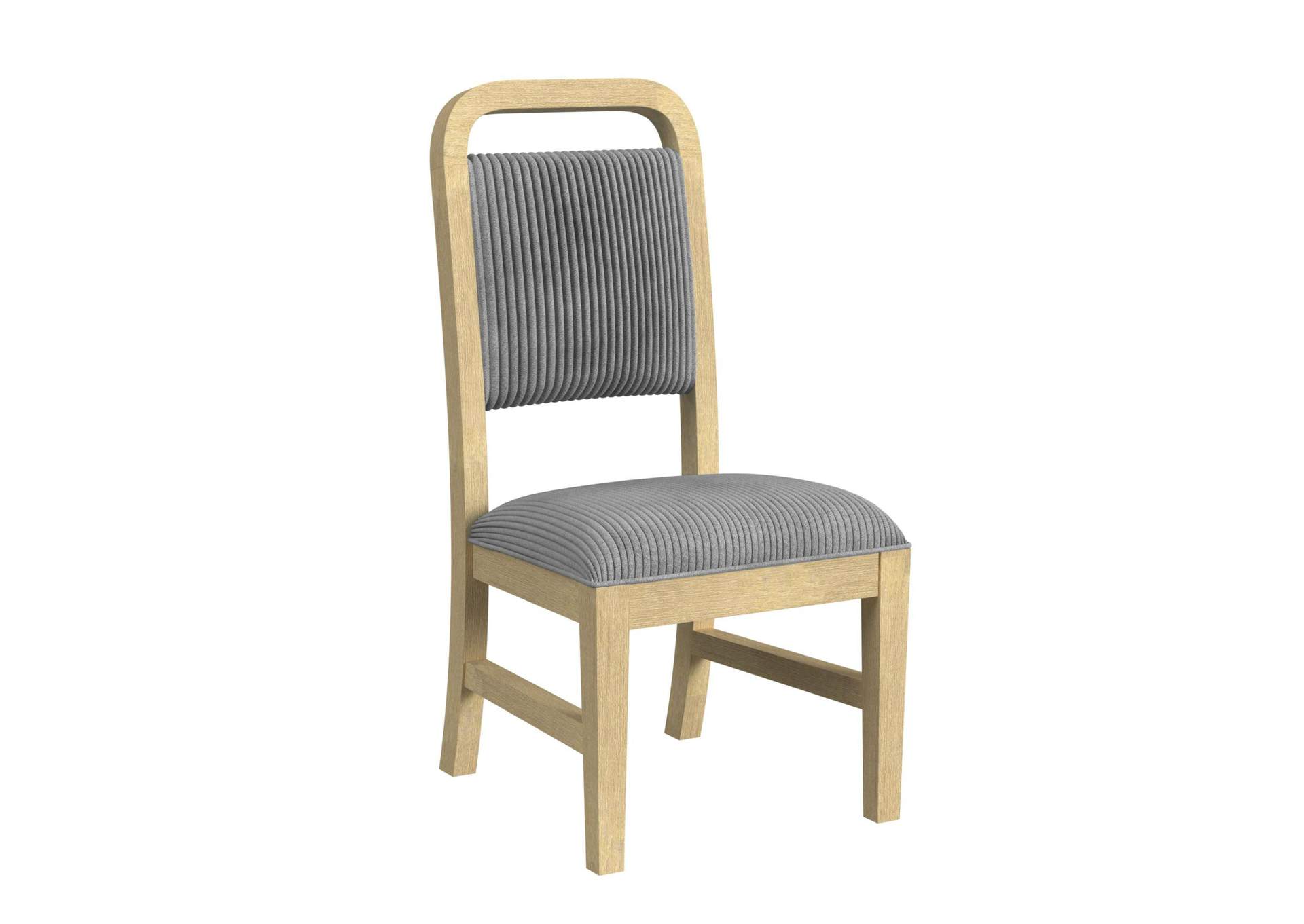 Ridgemont Dining Side Chair With Grey Fabric In Natural 2 Per Carton image 3