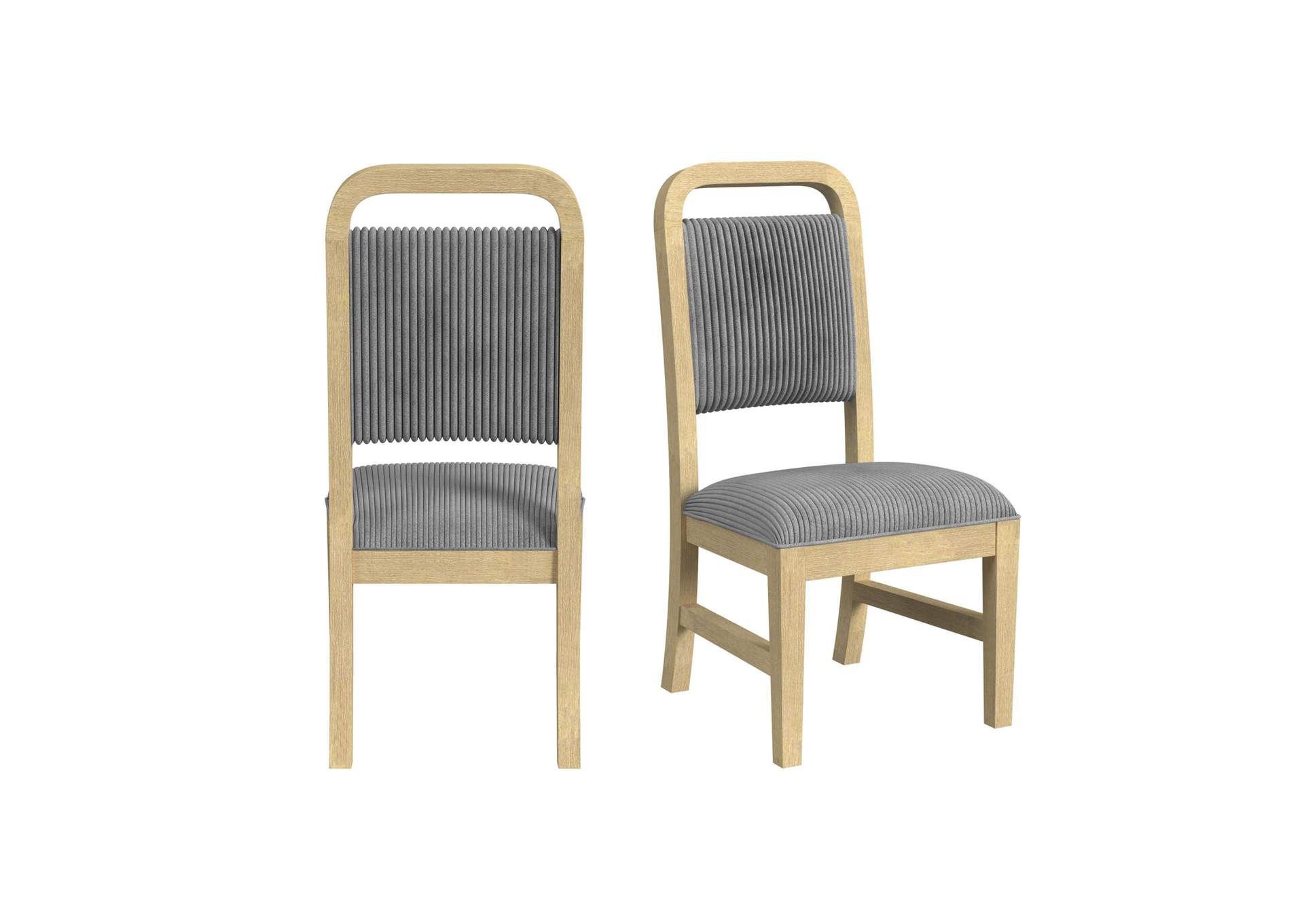Ridgemont Dining Side Chair With Grey Fabric In Natural 2 Per Carton image 6