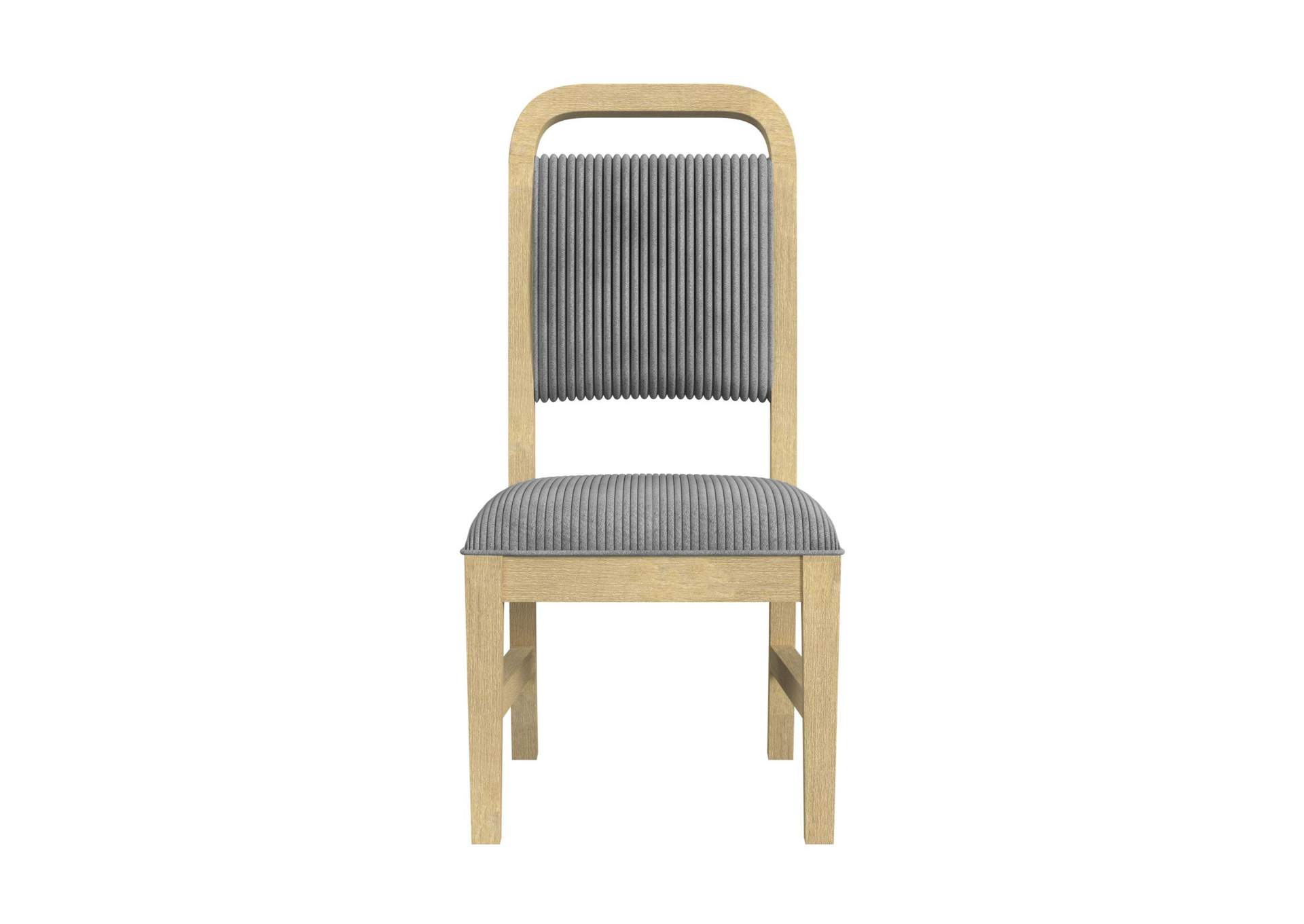 Ridgemont Dining Side Chair With Grey Fabric In Natural 2 Per Carton image 4