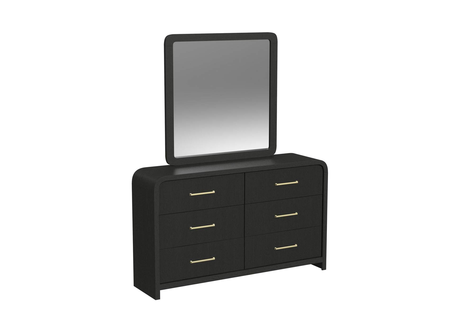 Ridgemont Dresser And Mirror Set In Black With Grain image 3