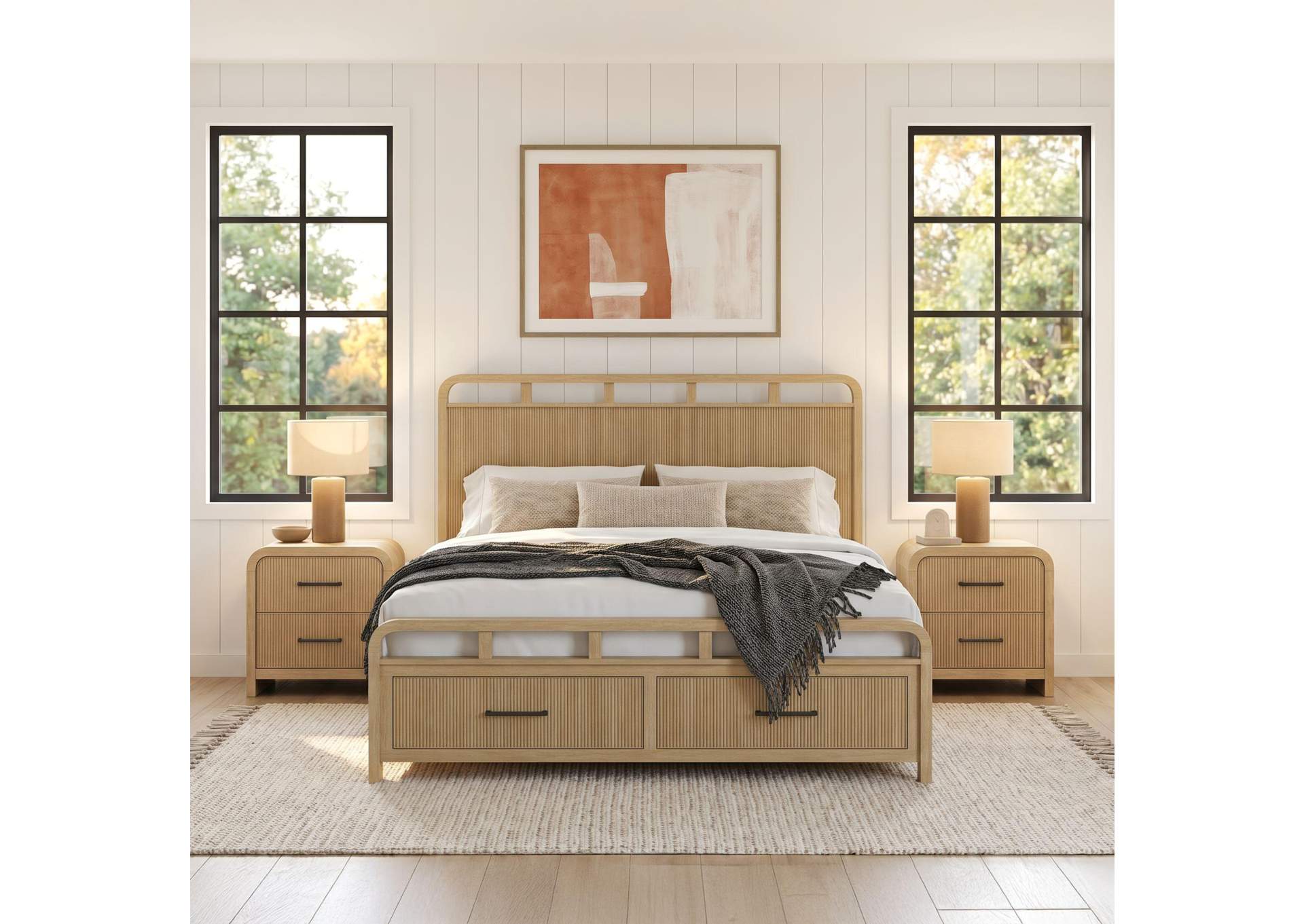 Ridgemont 2 - Drawer Nightstand With USB In Natural image 1