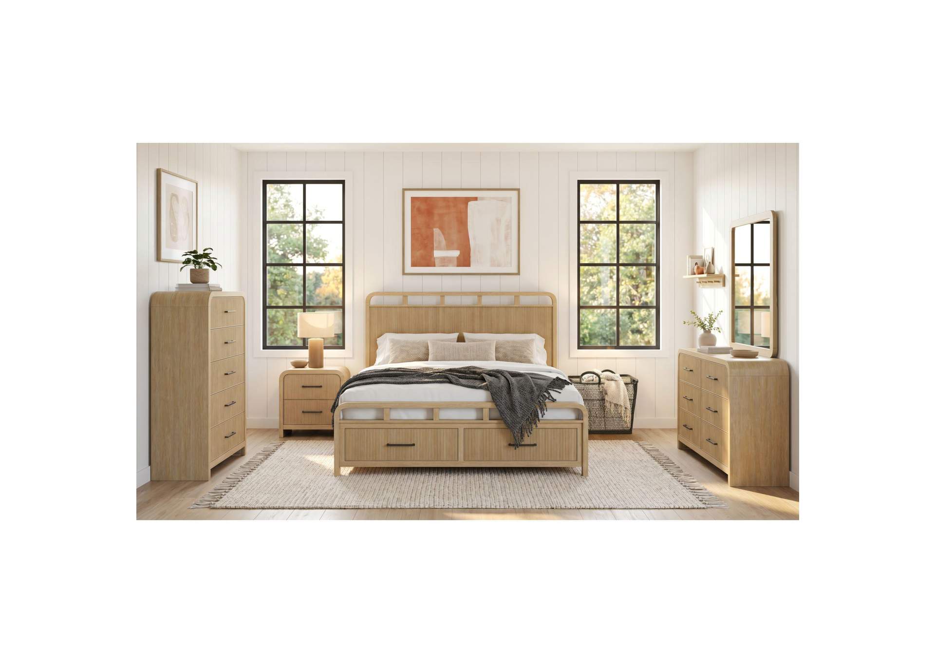 Ridgemont Dresser And Mirror Set In Natural image 1