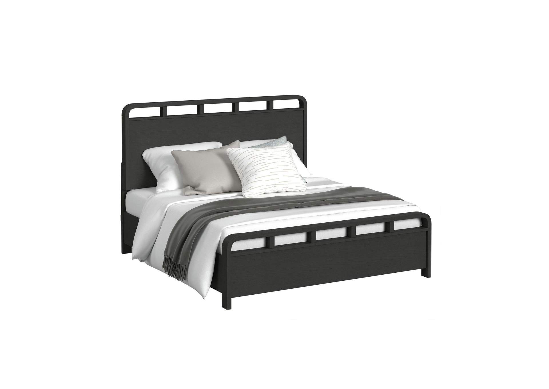 Ridgemont King Panel Bed In Black With Grain image 6