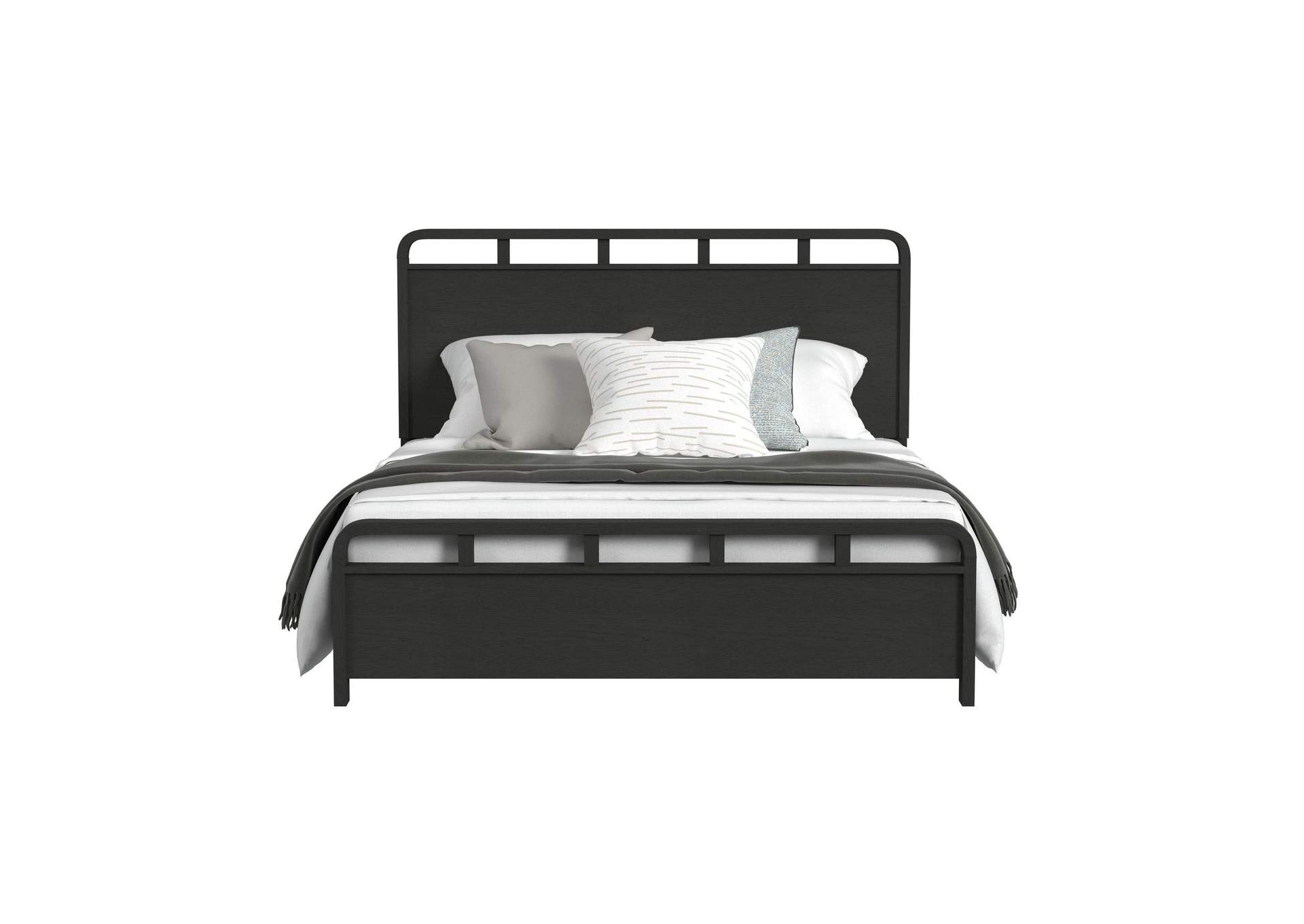 Ridgemont King Panel Bed In Black With Grain image 7