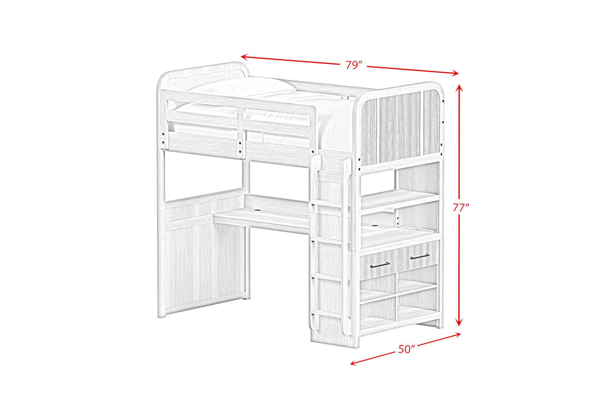 Ridgemont Loft Complete Bunk Bed In Black With Grain image 8