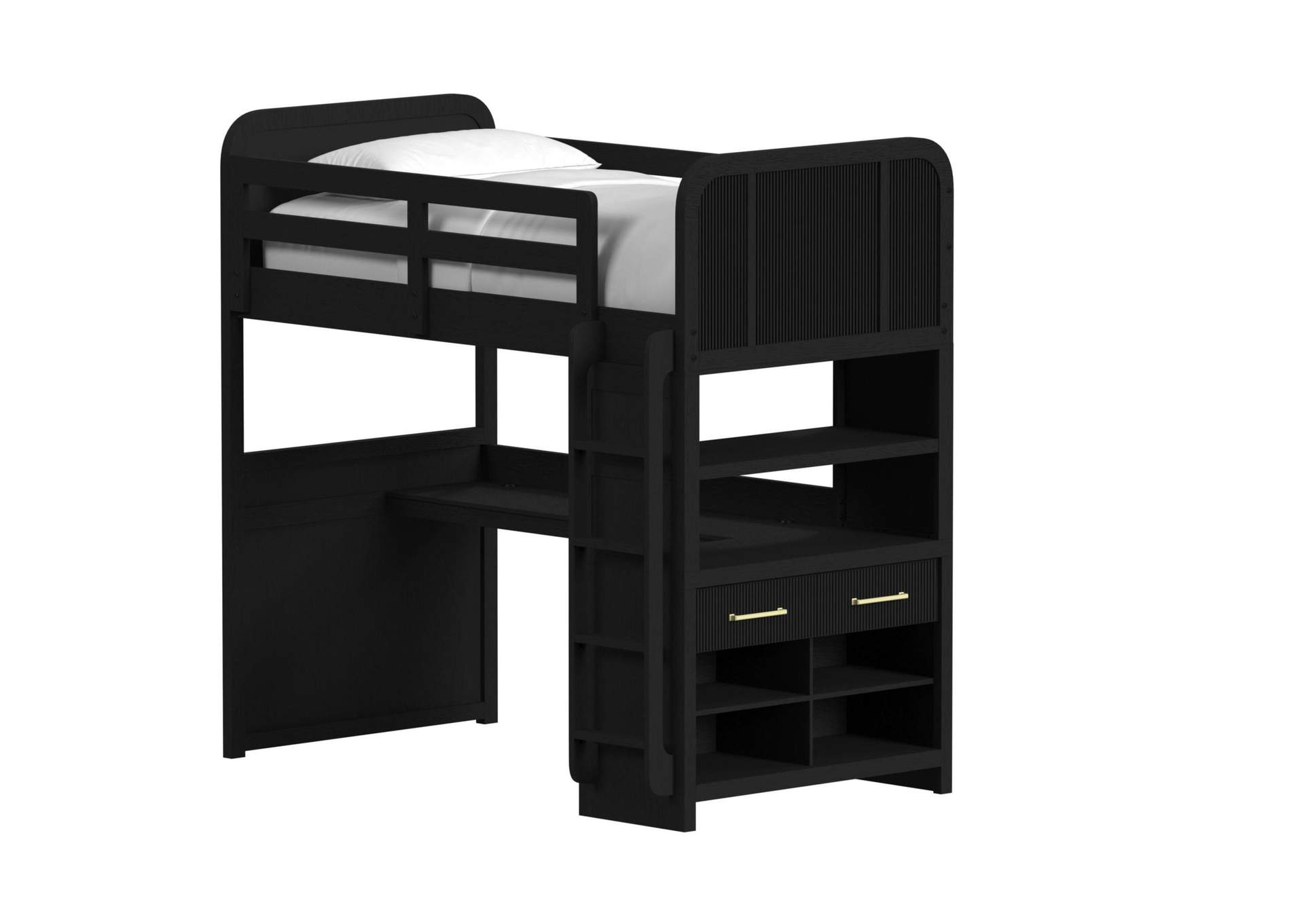 Ridgemont Loft Complete Bunk Bed In Black With Grain image 9