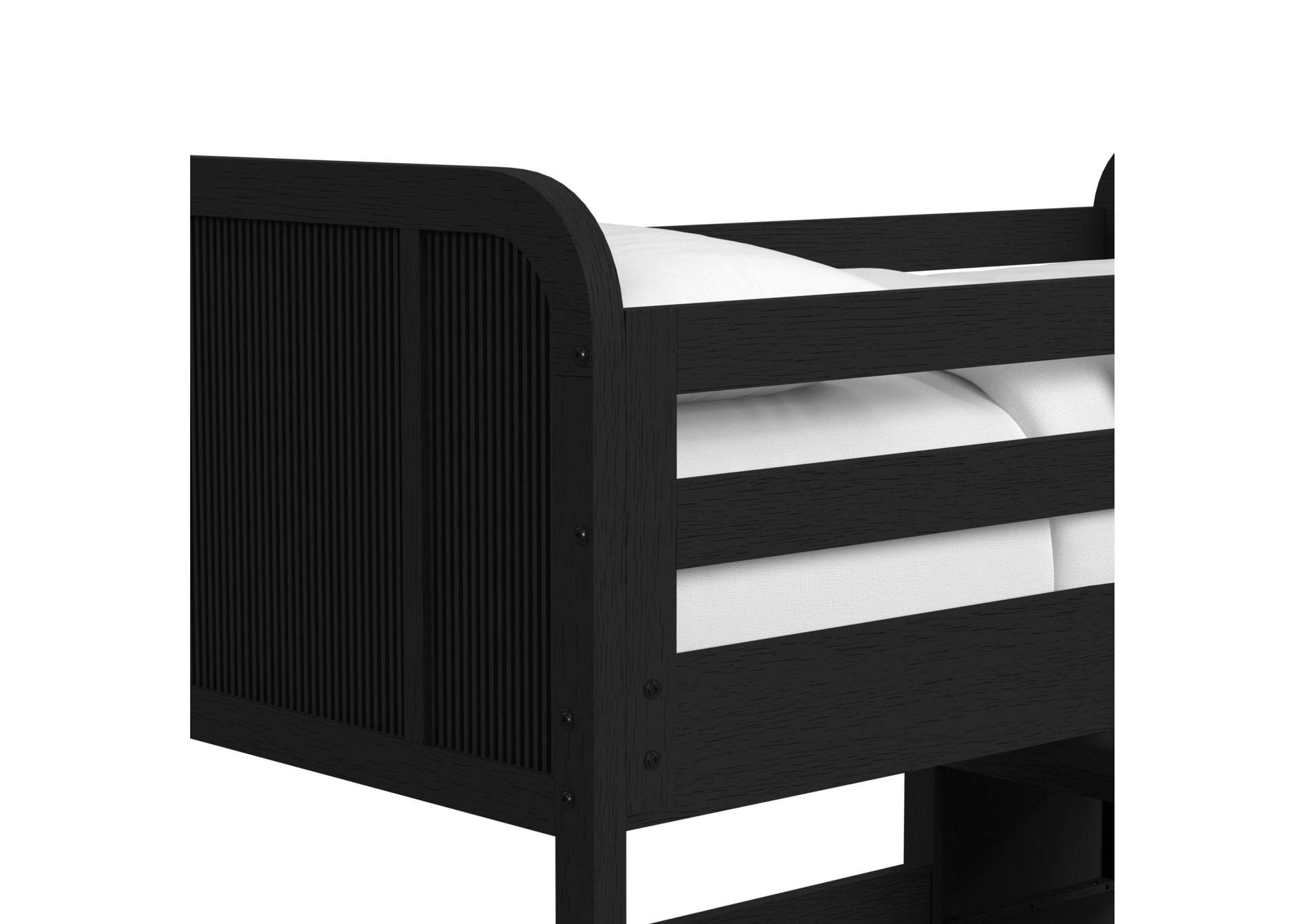 Ridgemont Loft Complete Bunk Bed In Black With Grain image 3