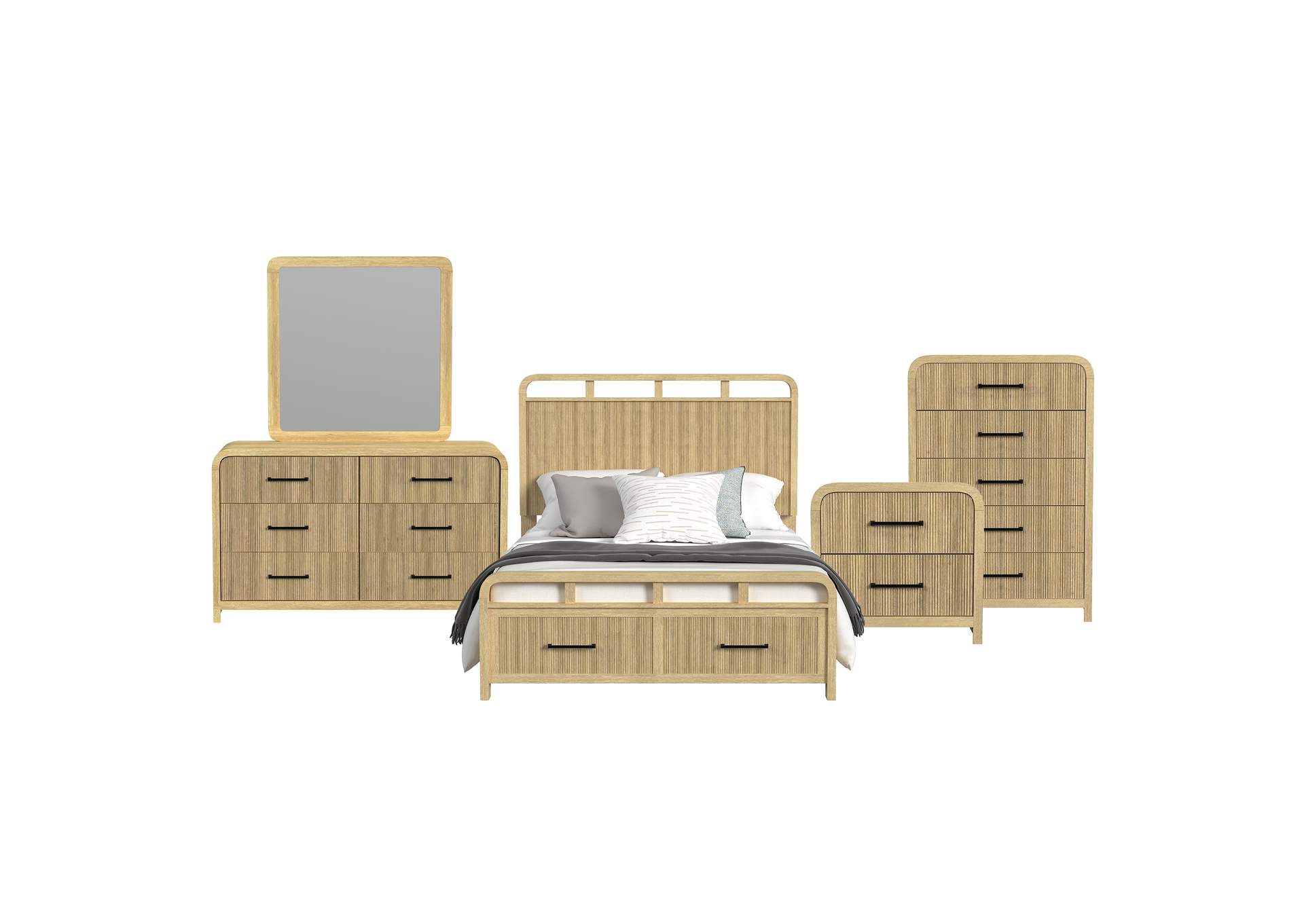 Ridgemont Queen Storage 5 Piece Bedroom Set In Natural image 7