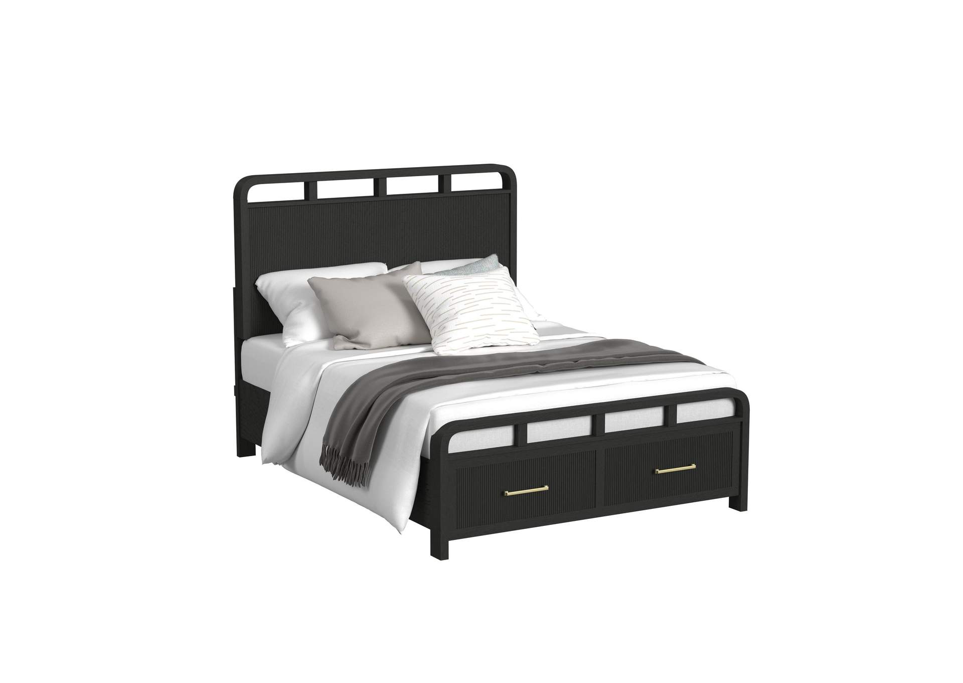 Ridgemont Queen Storage Bed In Black With Grain image 3
