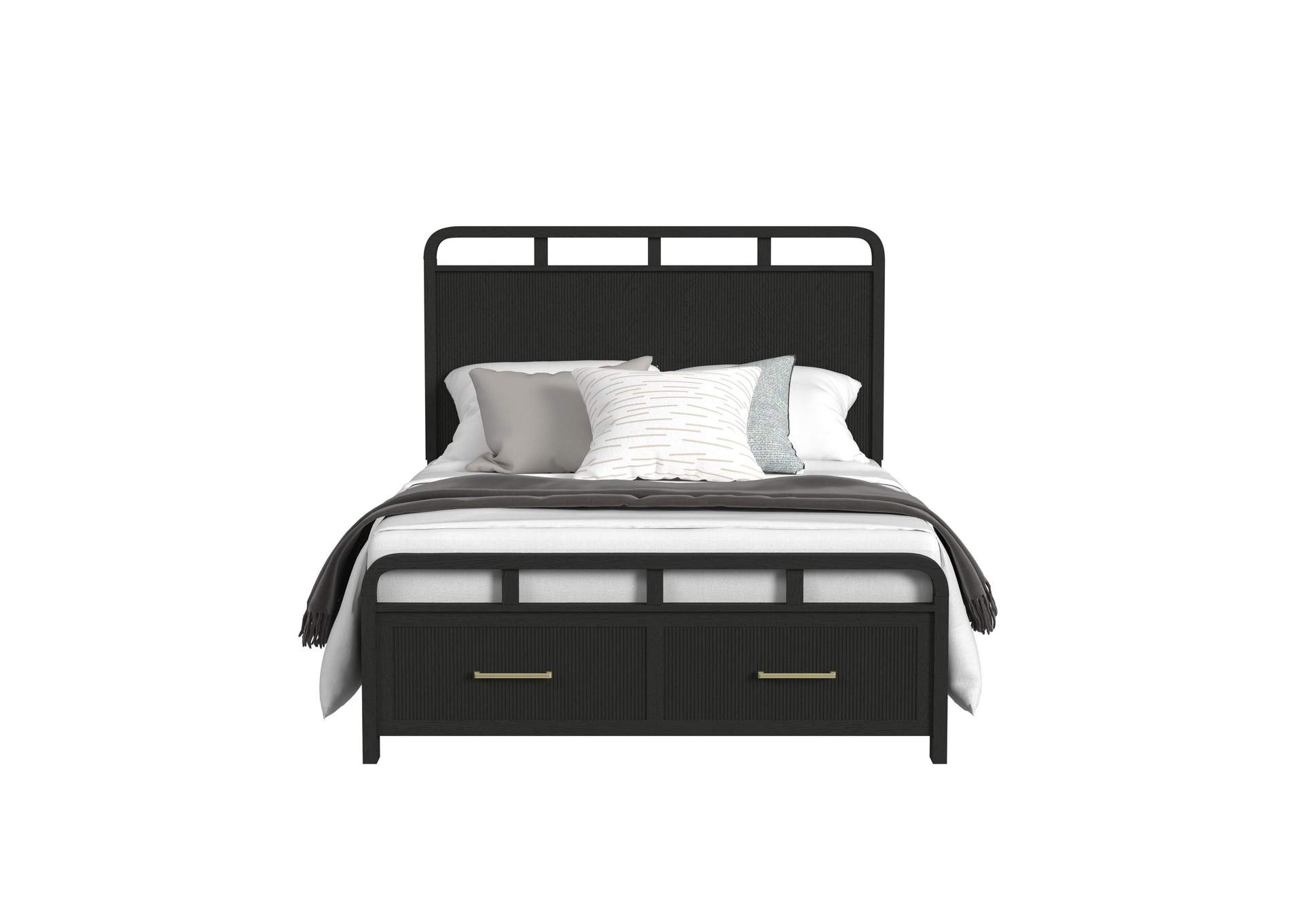 Ridgemont Queen Storage Bed In Black With Grain image 4